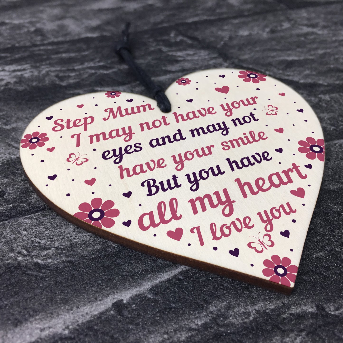 Step Mum Gifts From Stepdaughter Stepson Wooden Heart Birthday
