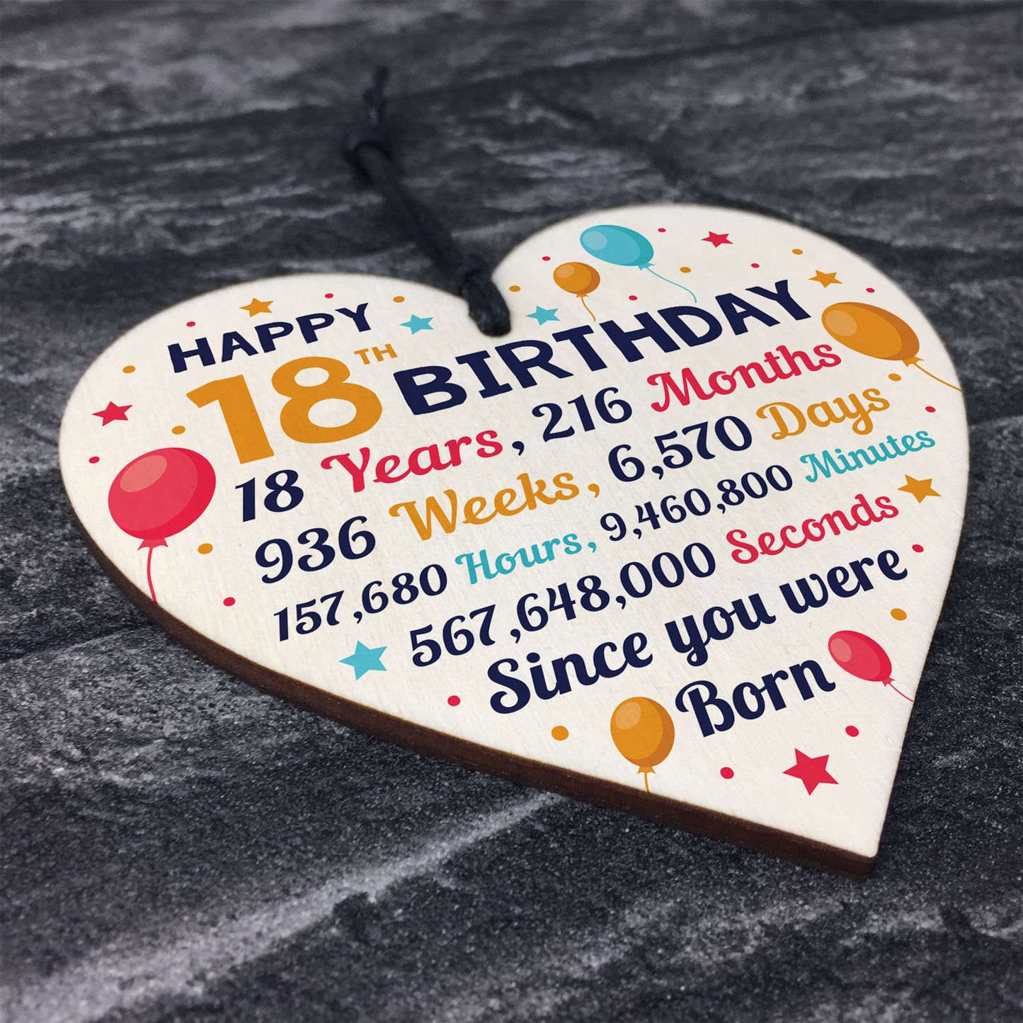 18th Birthday Gift For Daughter Son Wooden Hanging Heart 18