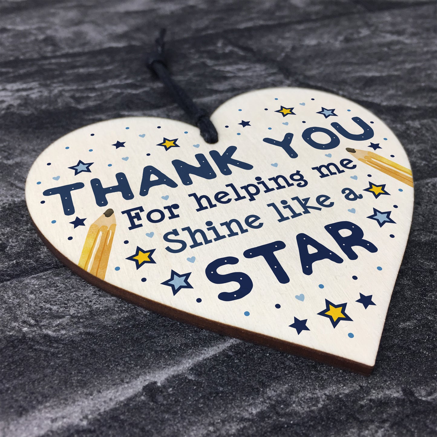 Thank You Wood Heart Gift For Teacher Assistant Nursery Teacher