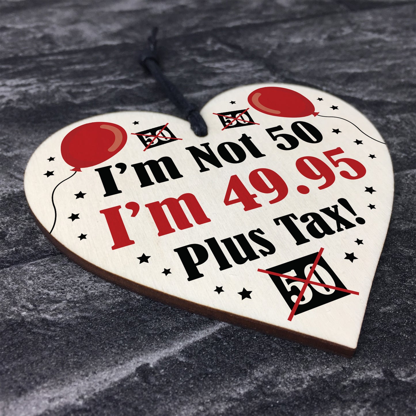 Funny 50th Birthday Gifts For Men Women Wooden Heart Joke