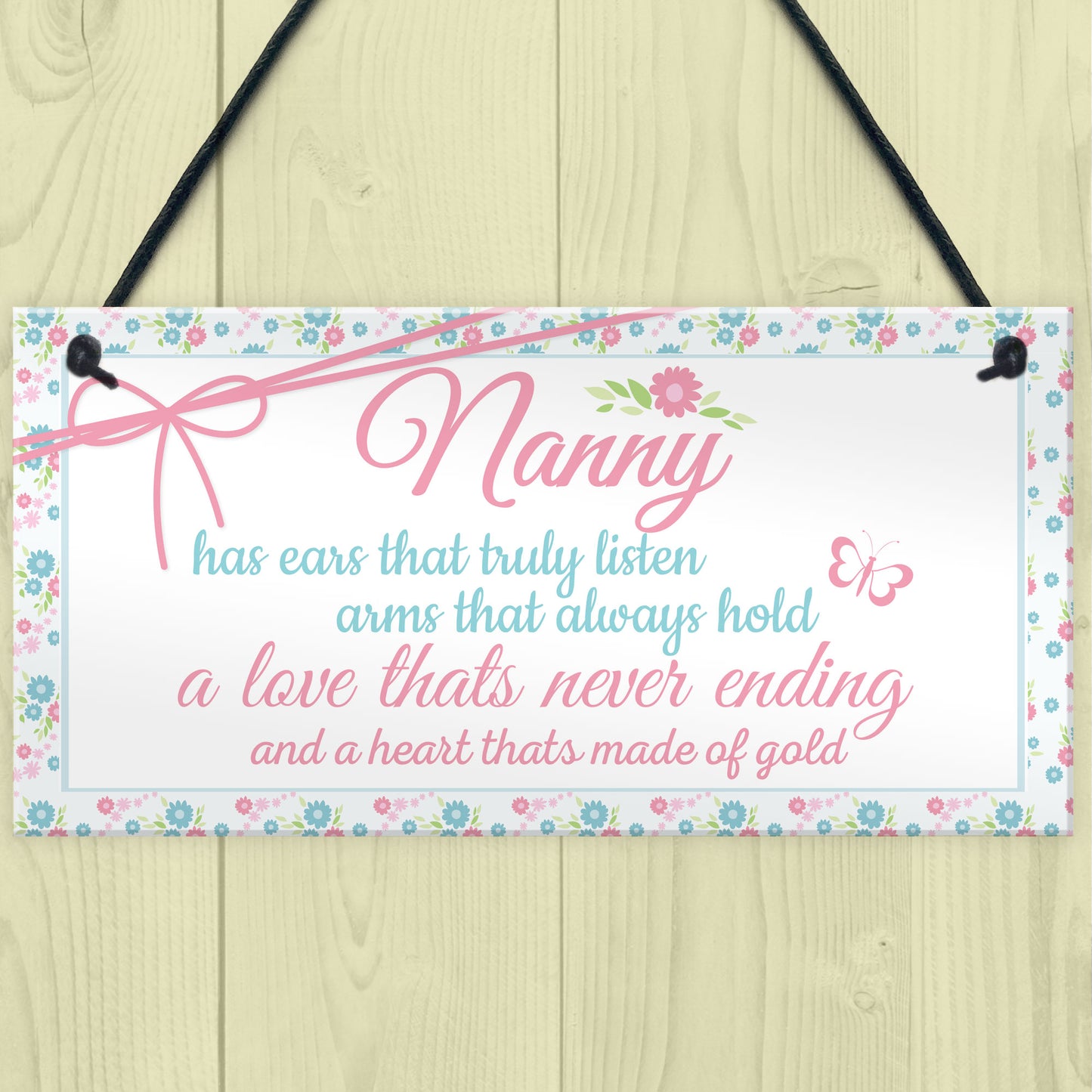 Nanny Heart Of Gold Birthday Gift Sign Cute Nan Nanny Keepsake