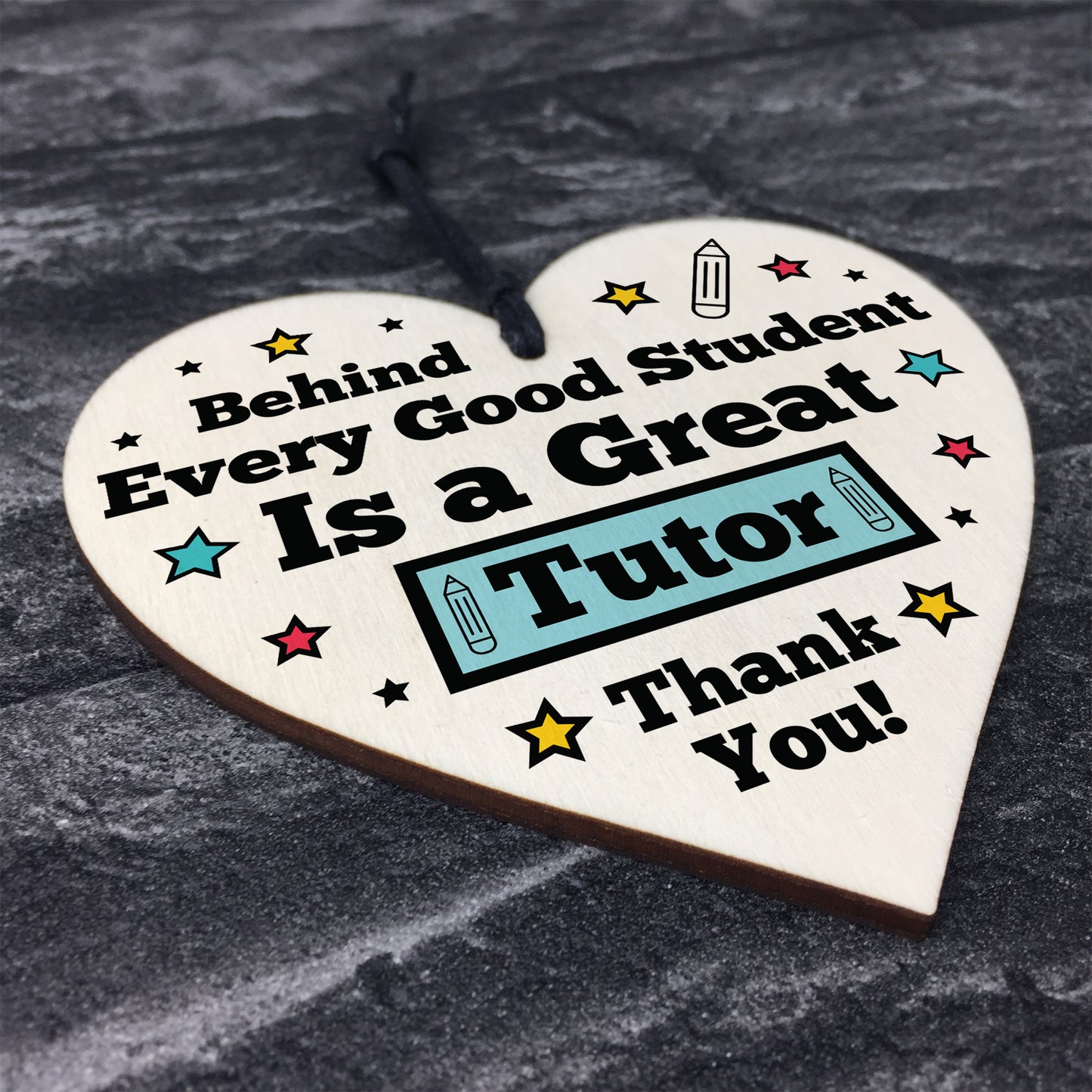 TUTOR Gift Wood Heart Thank You Teacher Tutor Friendship