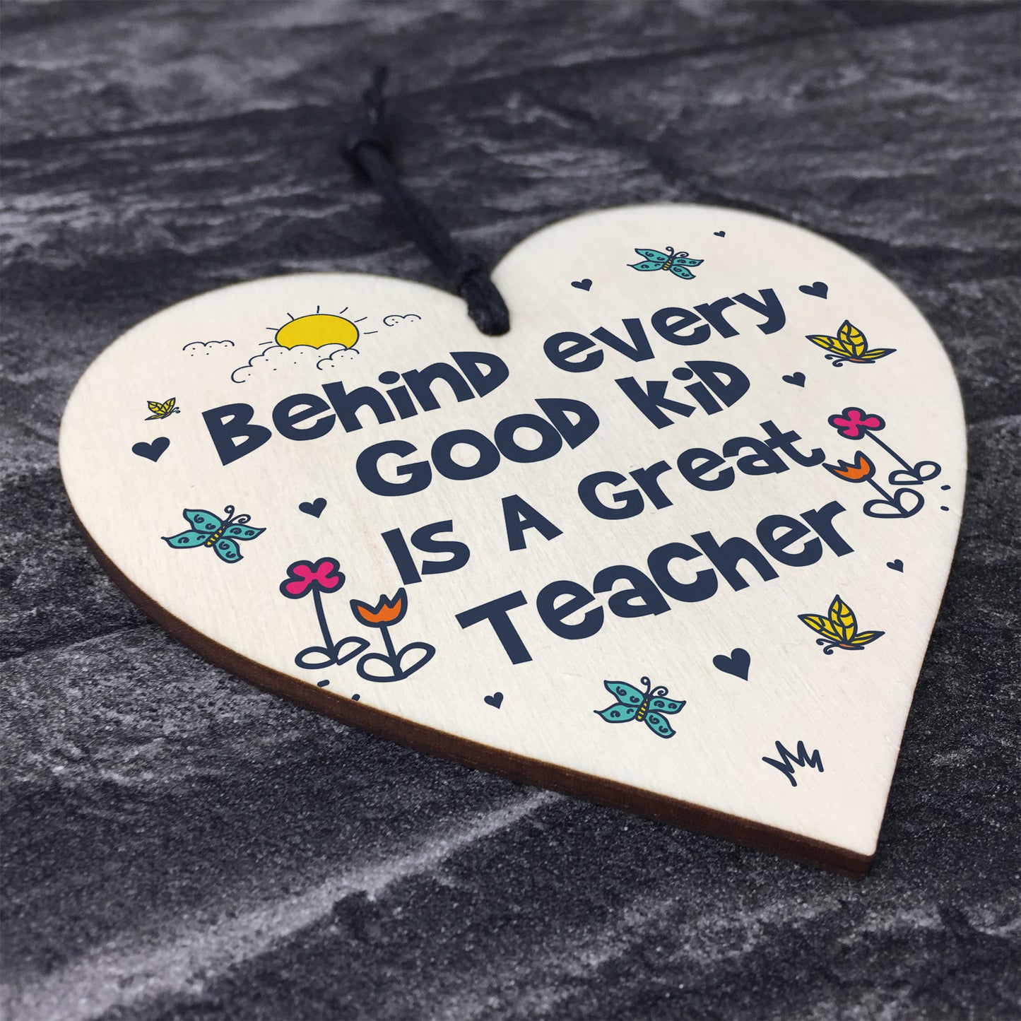 Nursery Teacher Thank You Gift Wood Heart Teaching Assistant