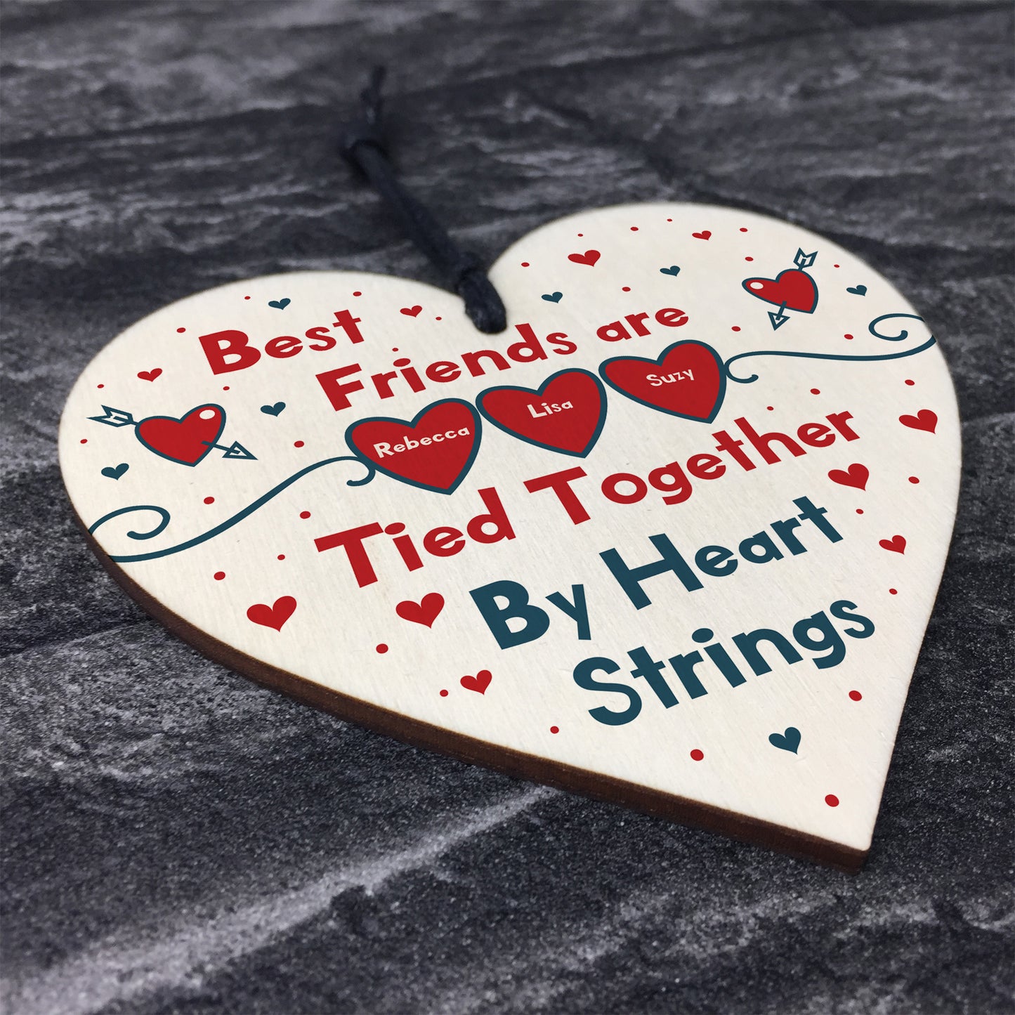 Best Friend Gift For Birthday Xmas PERSONALISED Wooden Heart