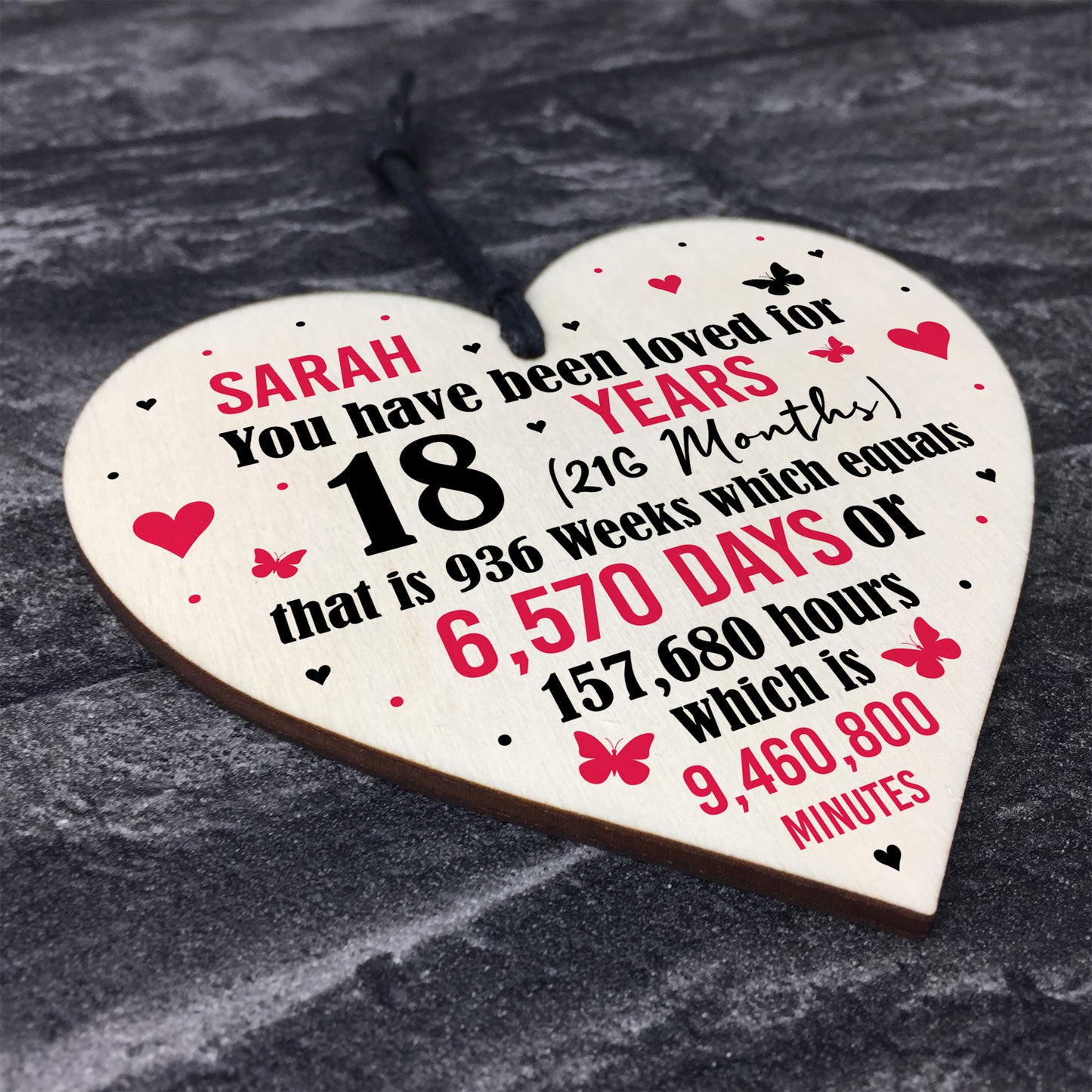 Personalised 18th Birthday Gift Wooden Heart Keepsake Funny Gift
