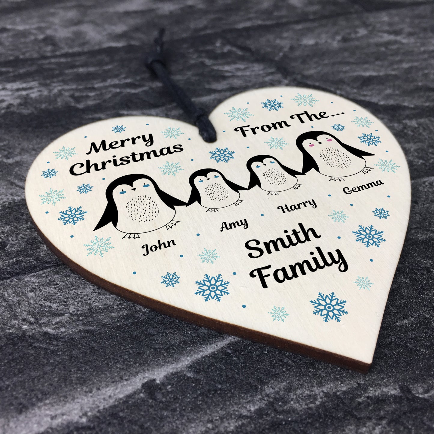 Personalised Family Of Three Four Bauble Xmas Ornament