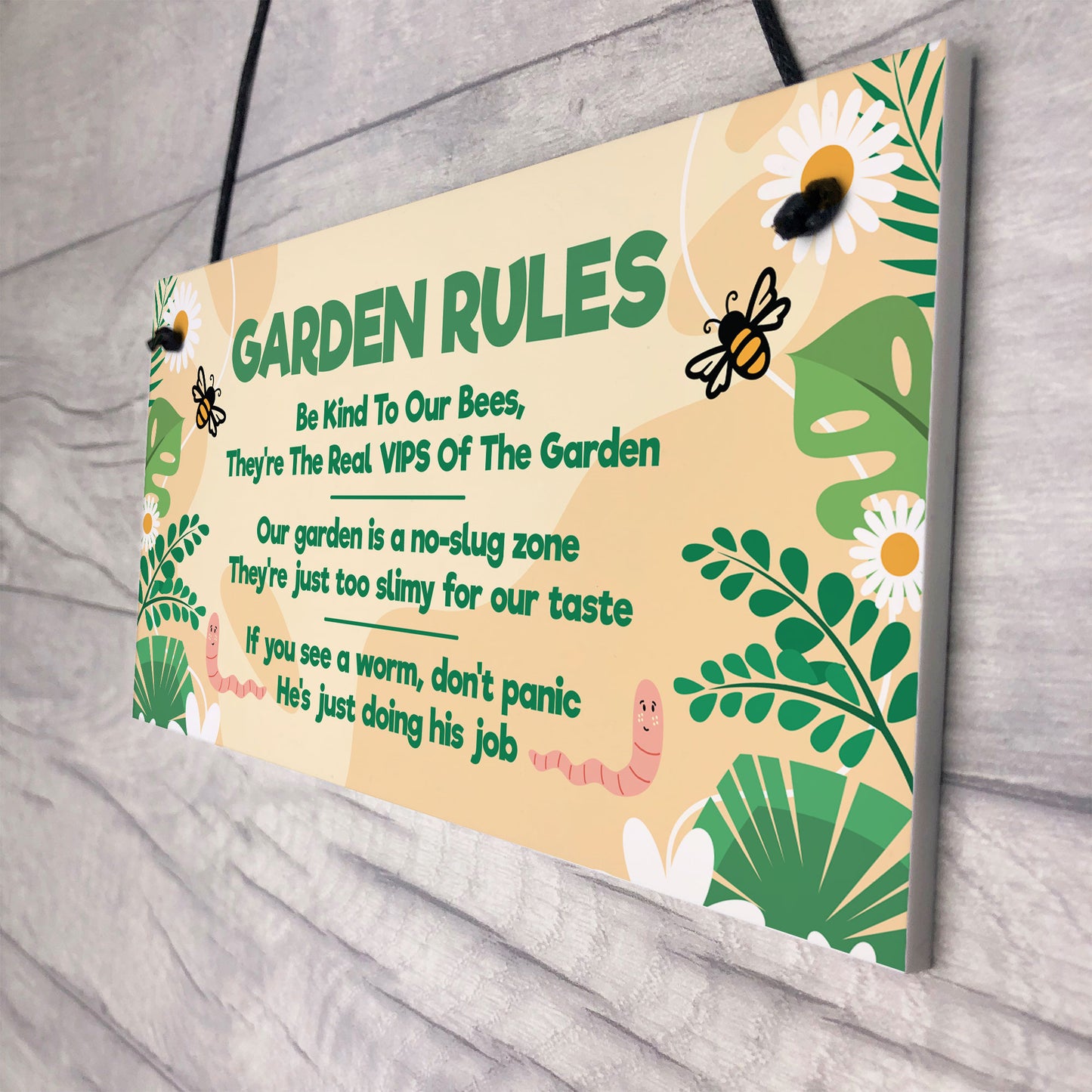 Garden Rules Funny Hanging Sign For Gardening Enthusiasts