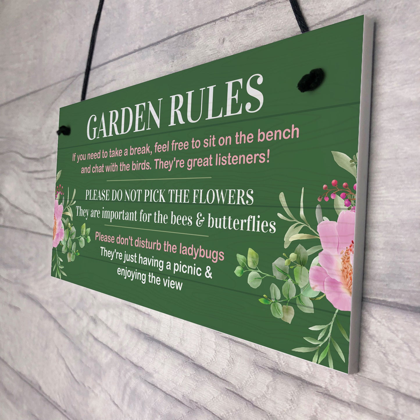 Garden Rules Sign for Outdoor Decor Novelty Garden Shed Plaque