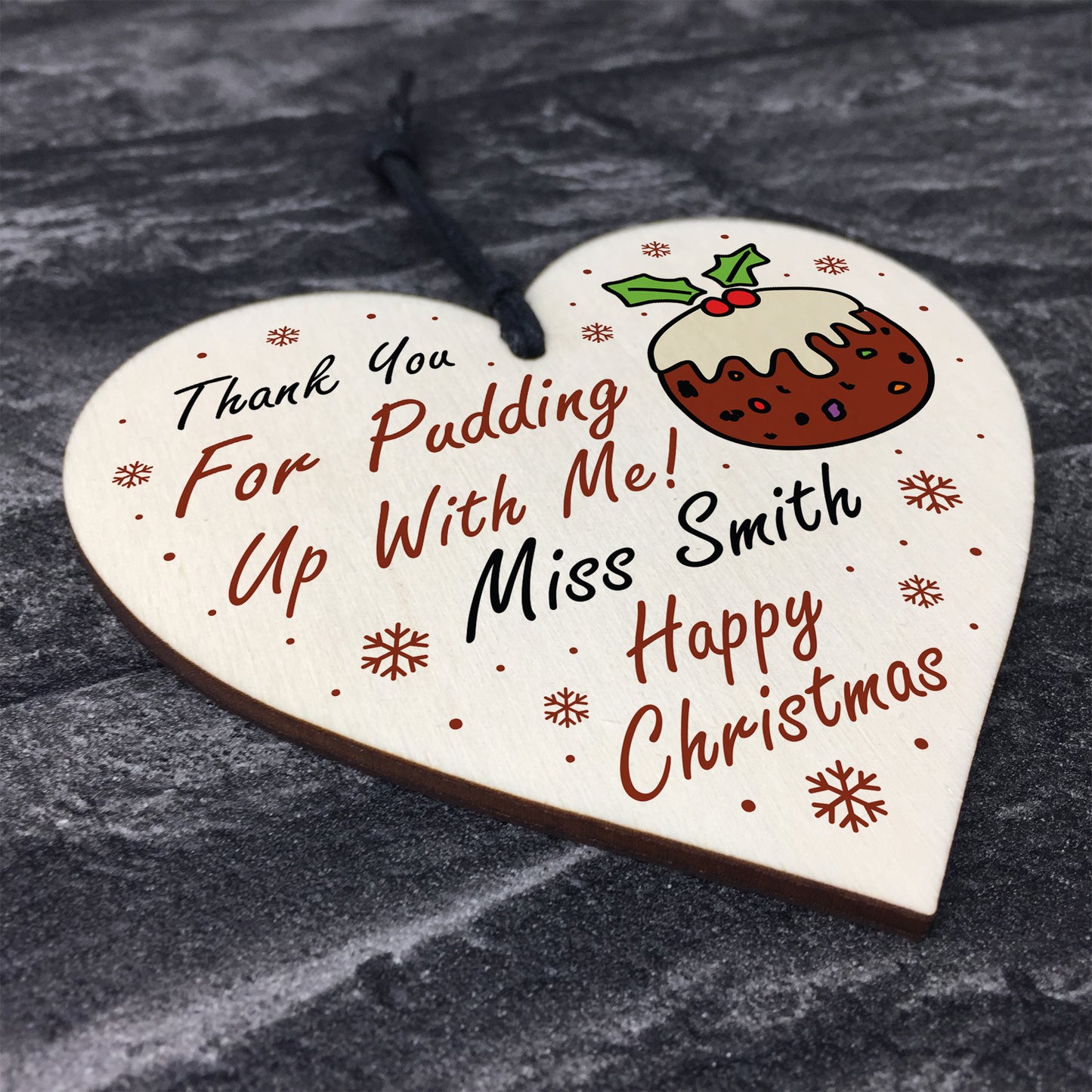 Novelty Hanging Christmas Tree Decoration Personalised Teacher