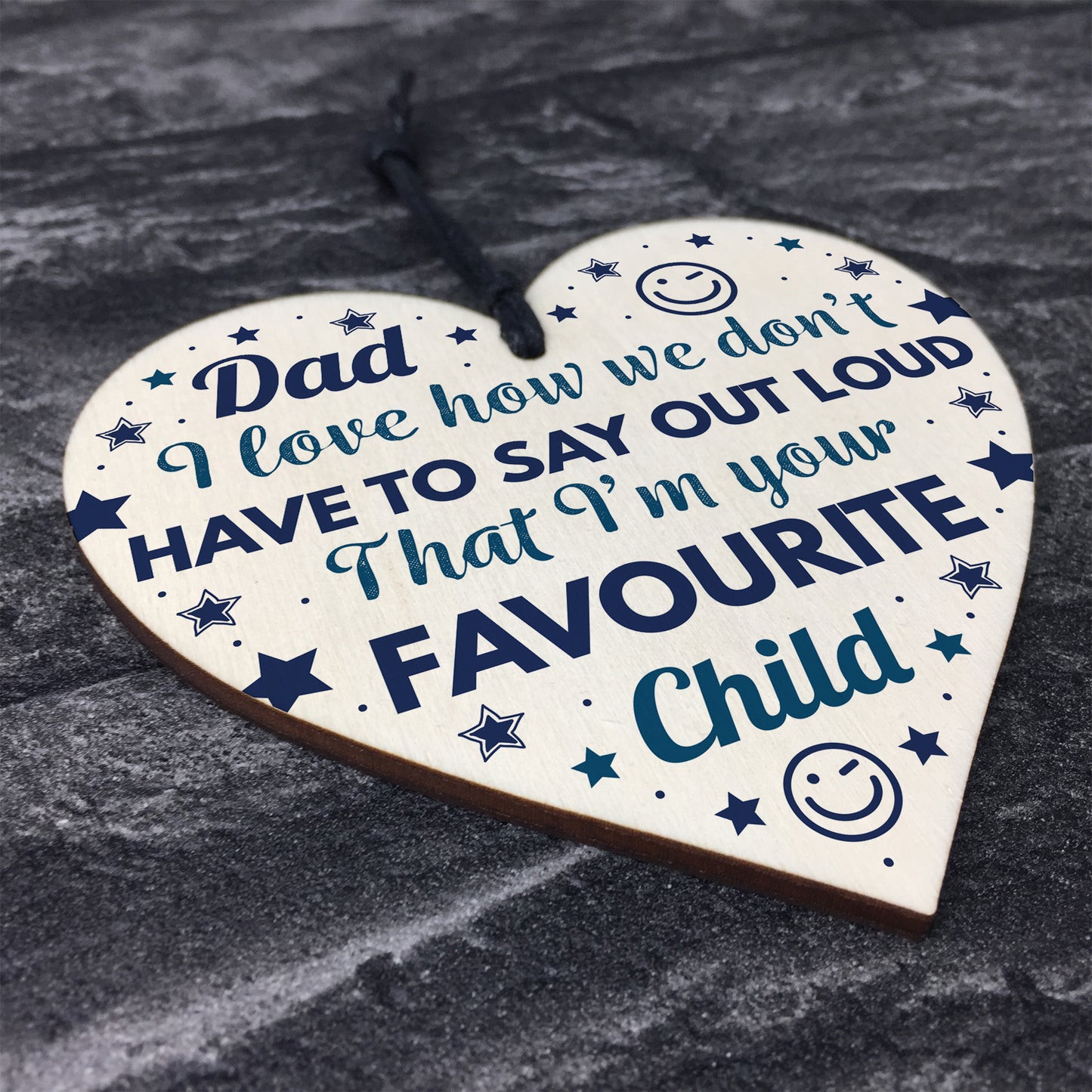 Funny CFathers Day Gifts Novelty Wooden Heart Birthday Gift Dad