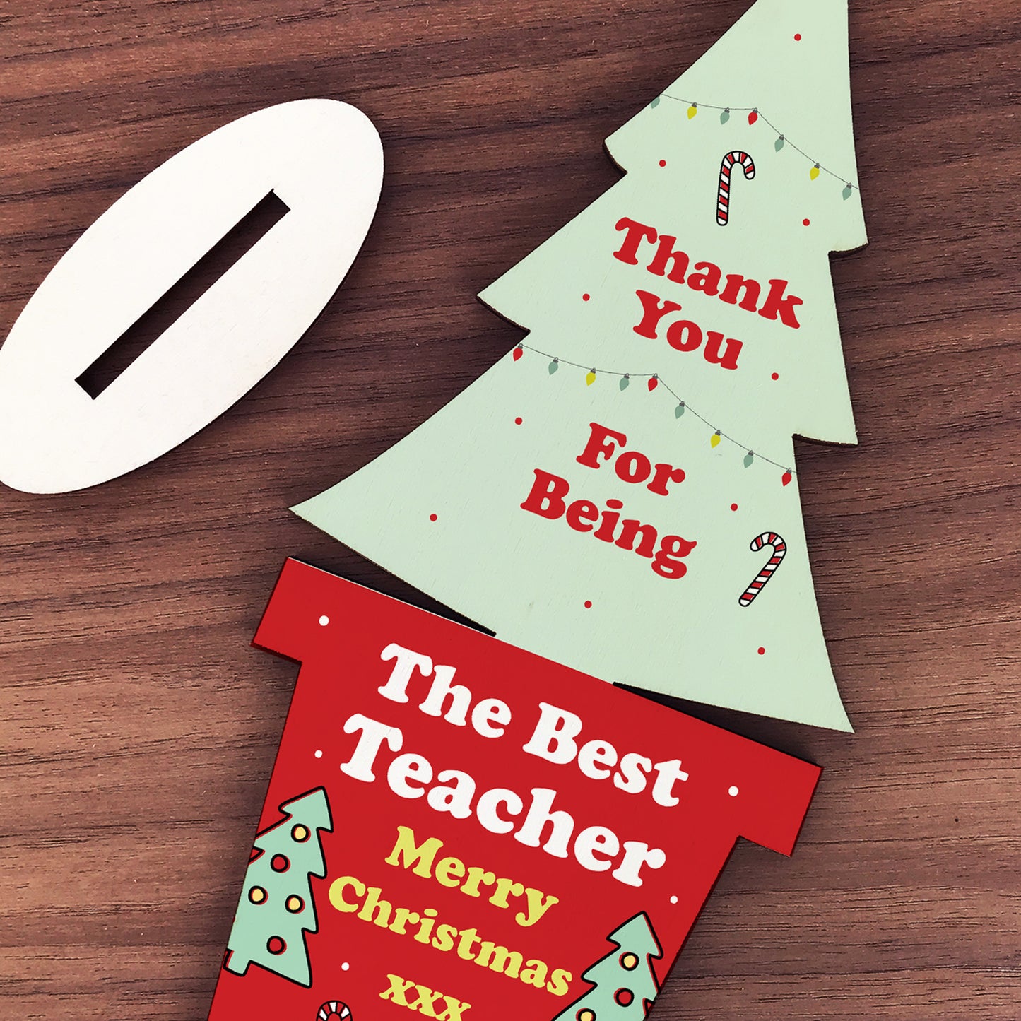 Christmas Gift For Teacher Standing Wooden Tree Novelty Gift