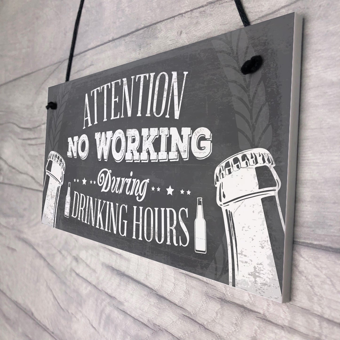 No Working Vintage Beer Plaque Garage Bar Pub Man Cave Sign