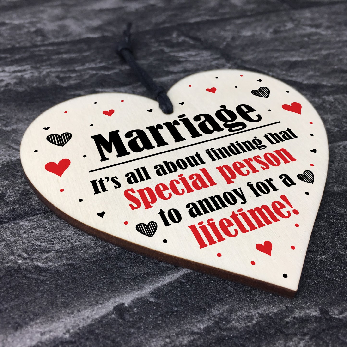 Marriage Special Person To Annoy For A Lifetime Funny Wood Heart