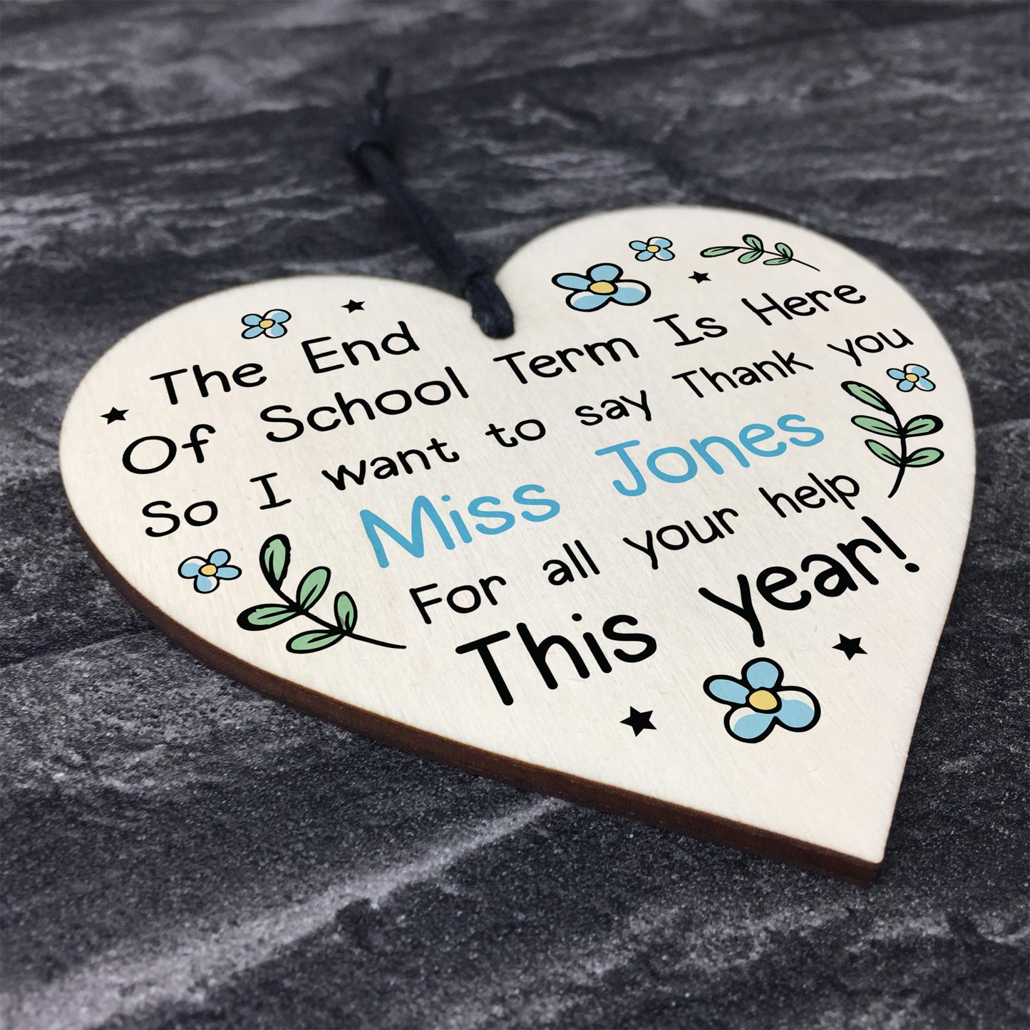 Teacher Poem Gift Personalised Wooden Heart Thank You Teacher