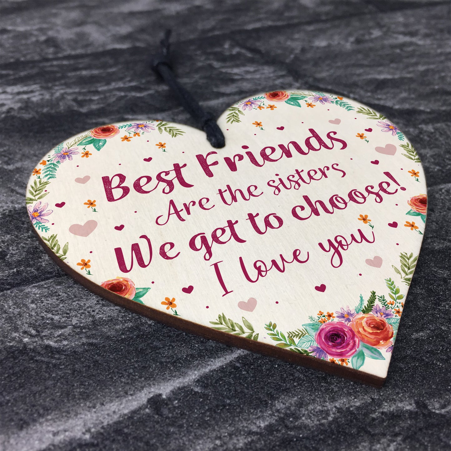 Best FRIEND Sister Gifts Wooden Heart Birthday Christmas Gift