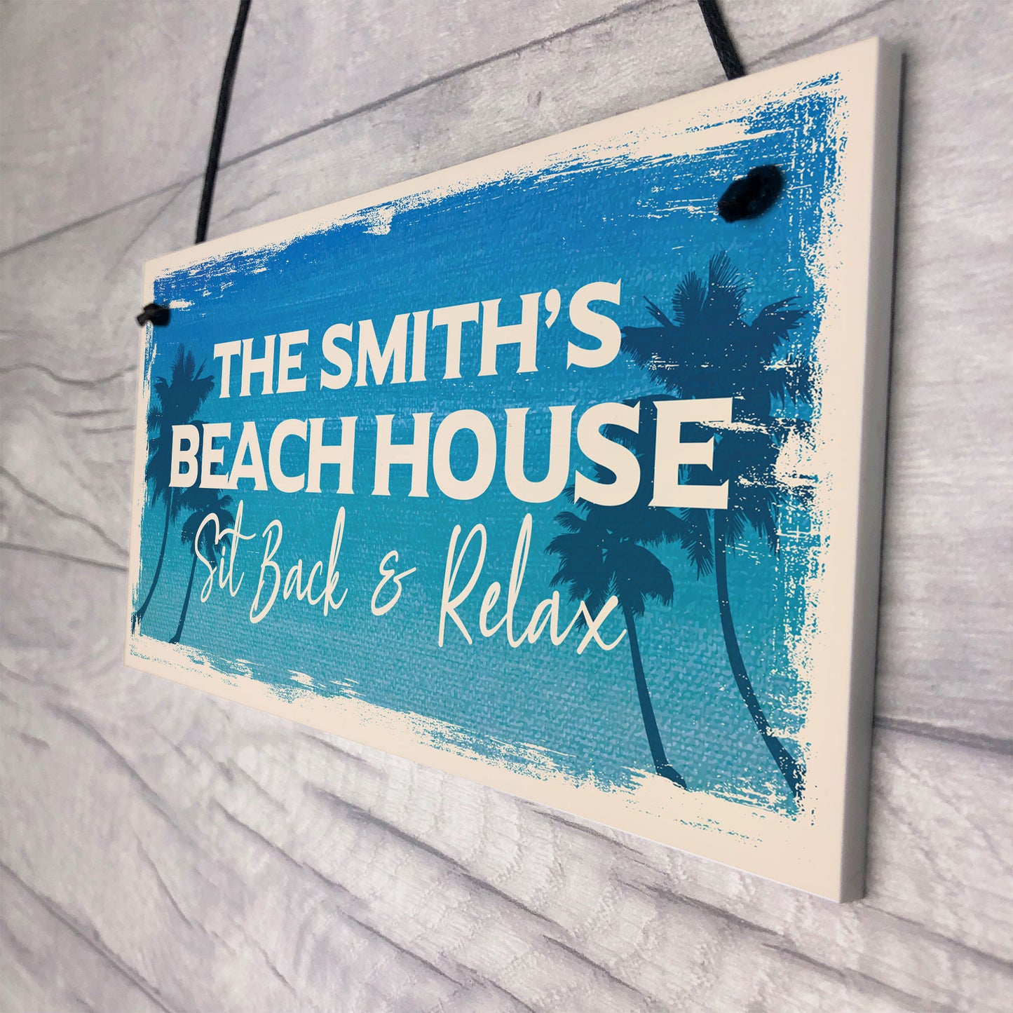 Personalised Beach Houe Sign Hanging Door Sign Beach Nautical