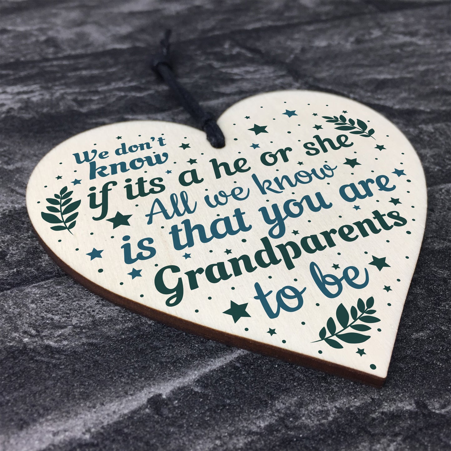 Grandparents Plaque Wooden Heart Grandma Grandpa Mum Dad Gift