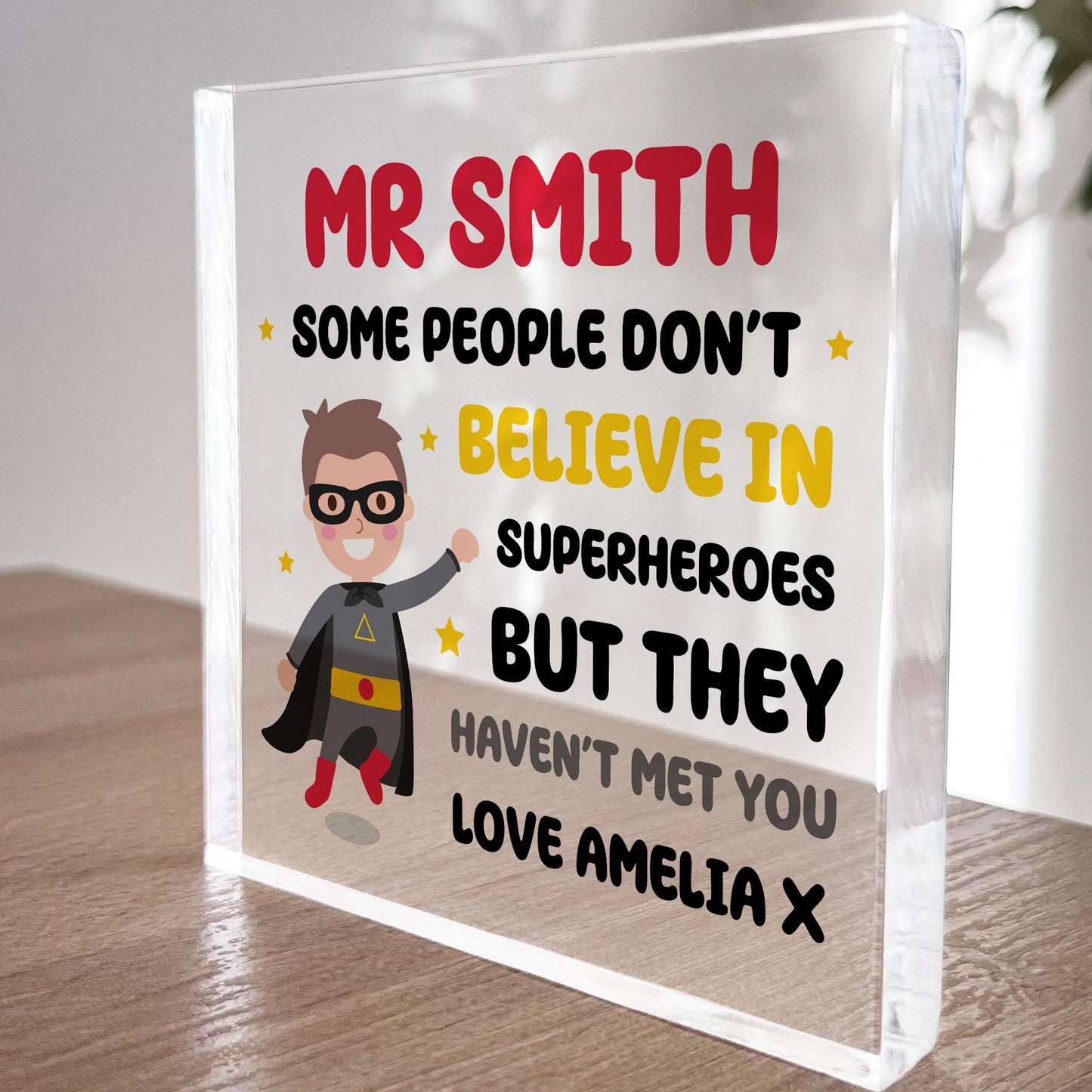 Personalised Thank You Teacher Gifts For Him Men Leaving School