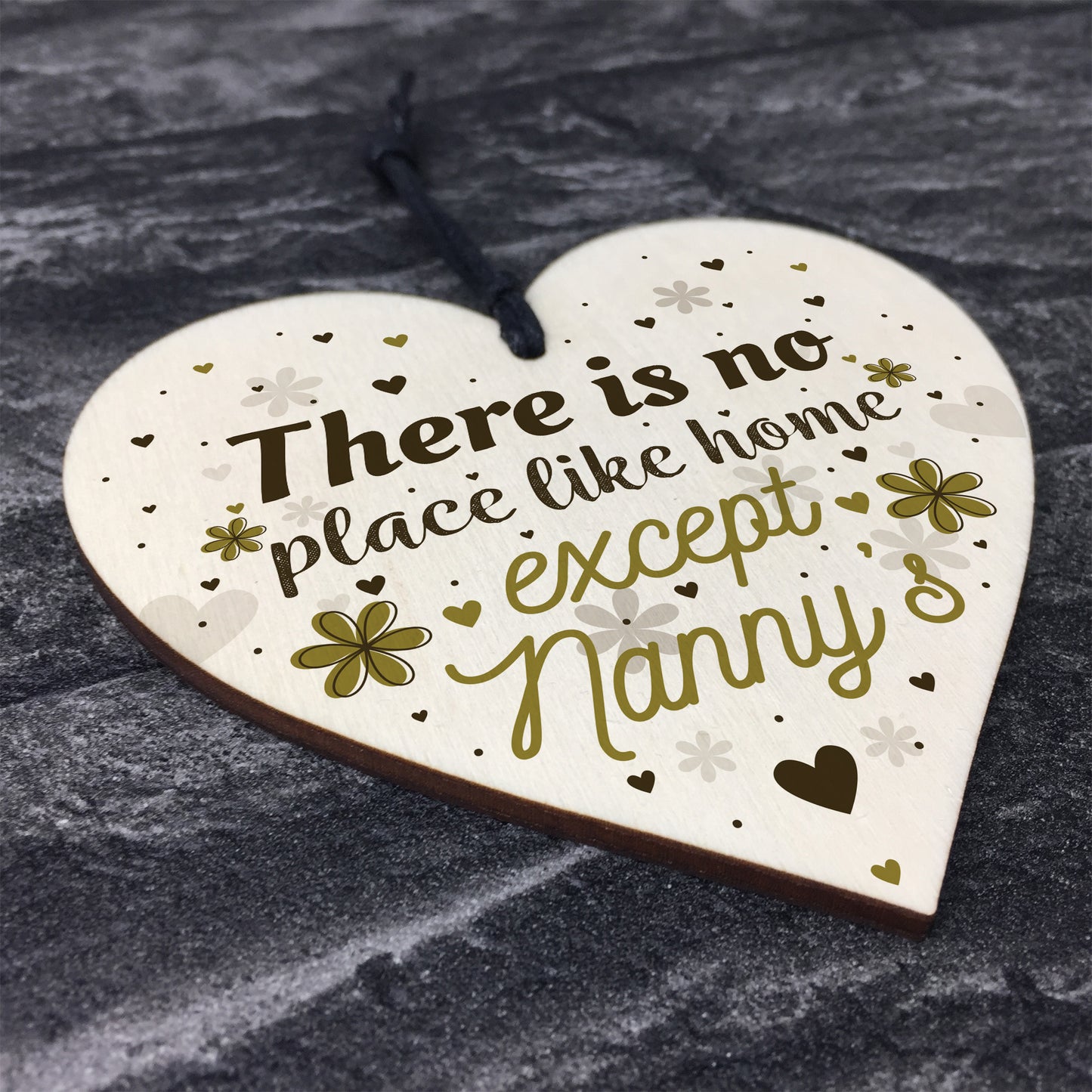 Nanny Nan Christmas Birthday Gifts Hanging Wooden Heart Sign