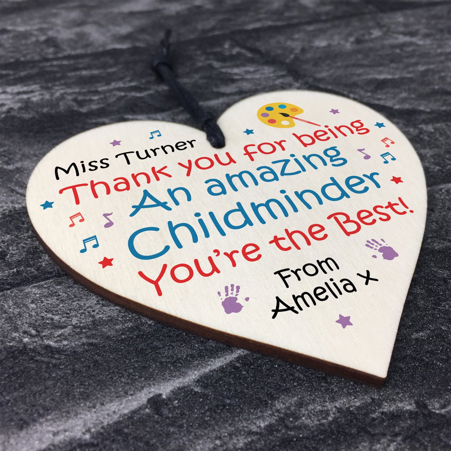 Personalised Wood Childminder Gift Heart Plaque Friendship Gift