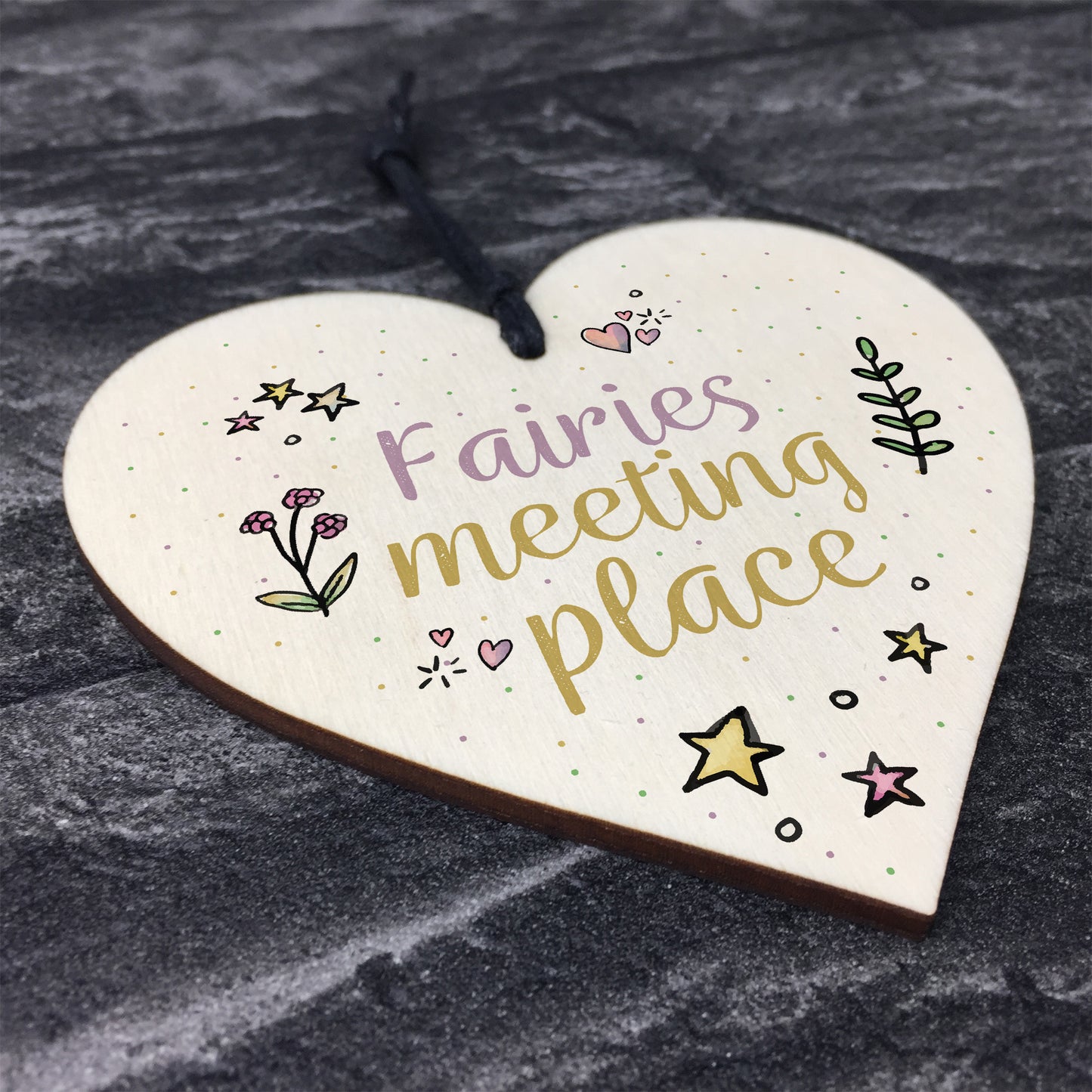 Garden Sign Fairies Meeting Place Wooden Hanging Sign Shed