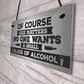 Size Matters Funny Alcohol Bar Pub Man Cave Hanging Plaque