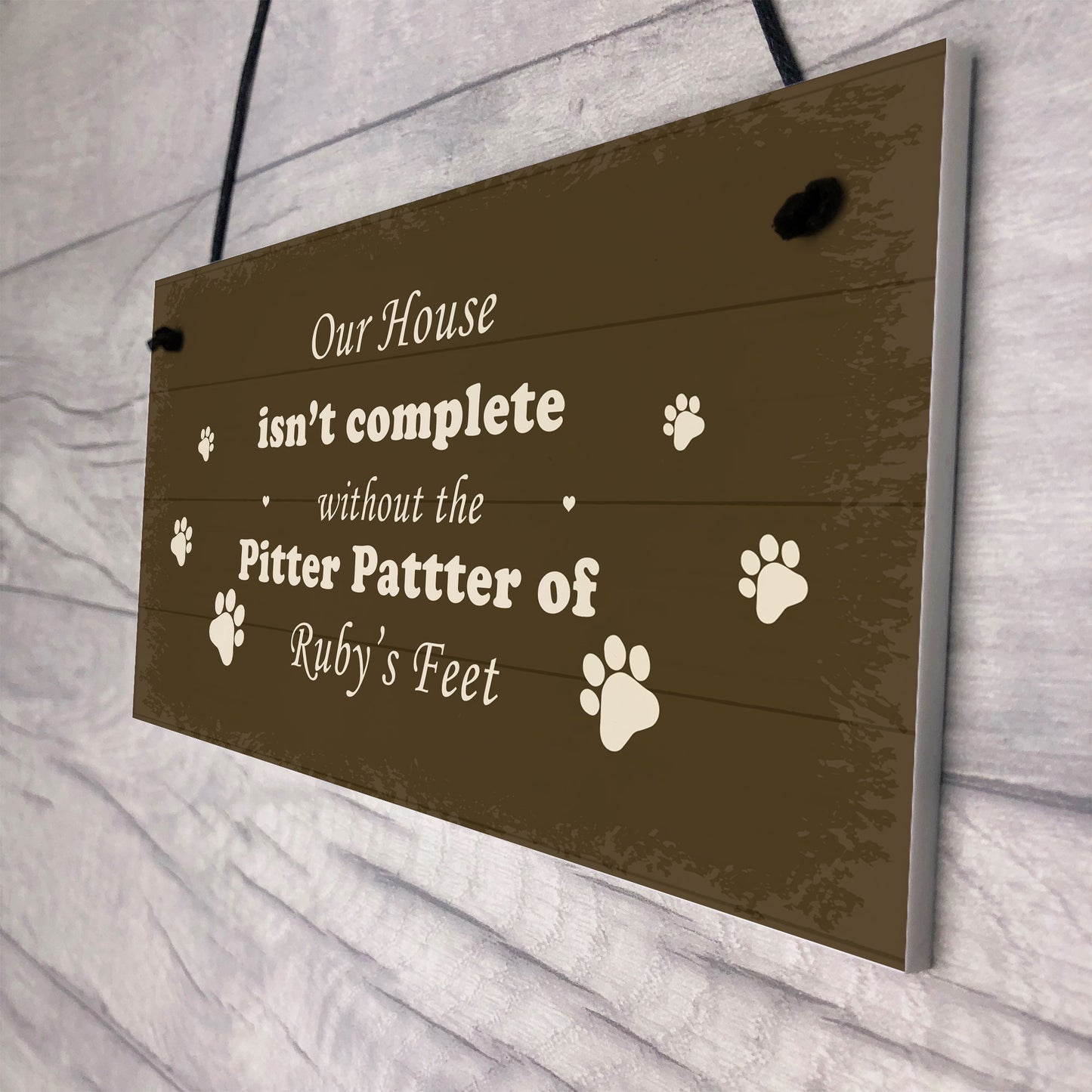 PERSONALISED Pitter Patter Doggy Feet Dog Lover Gift Pet Sign