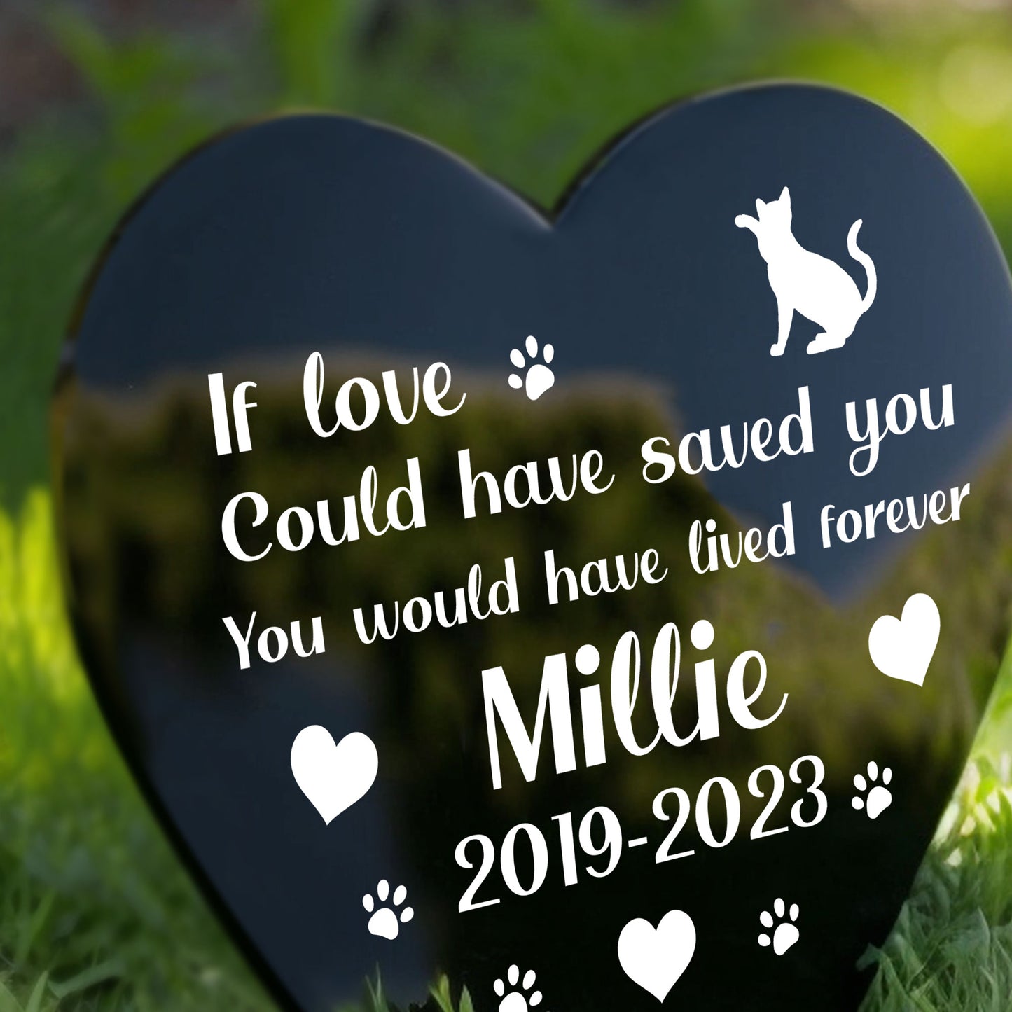 PERSONALISED Cat Kitten Memorial Outdoor Garden Grave Stake