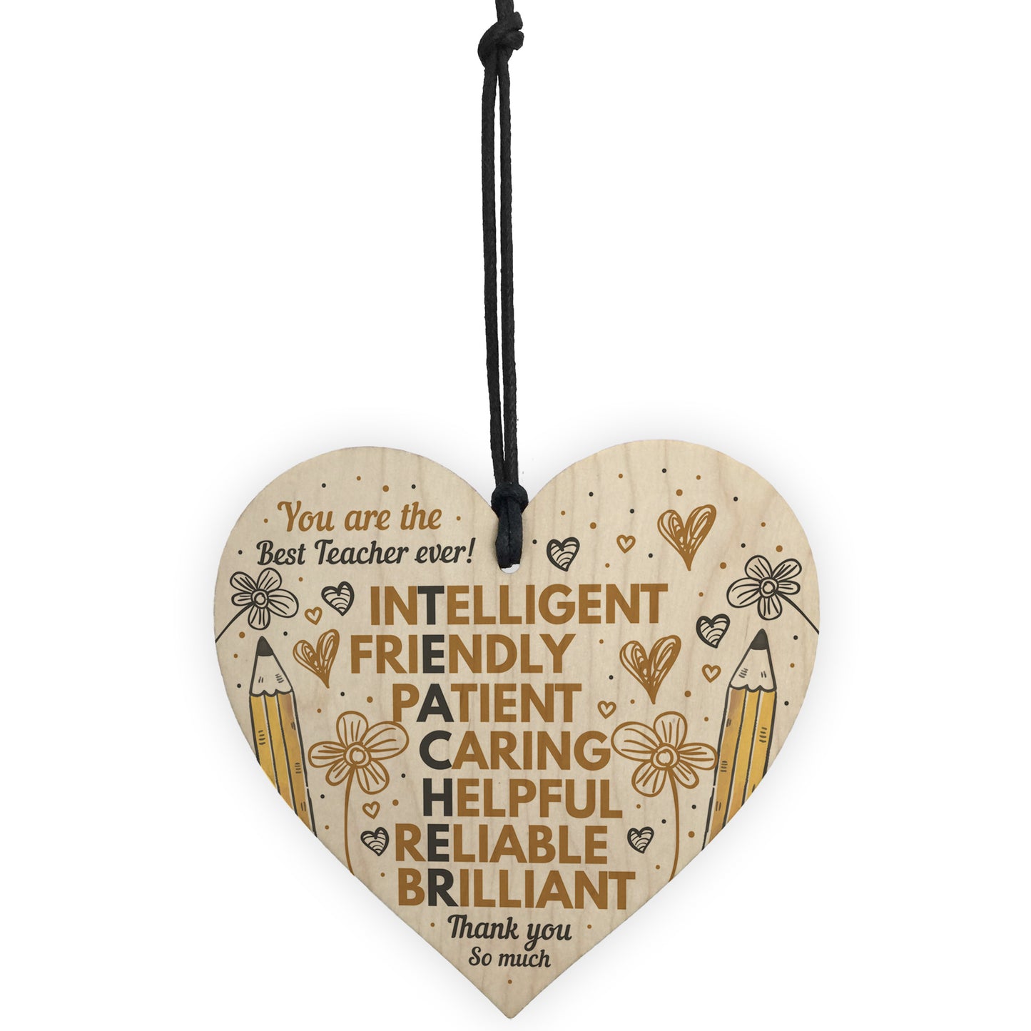 Gift For Amazing Teacher TEACHER PLAQUE Wood Heart And Card