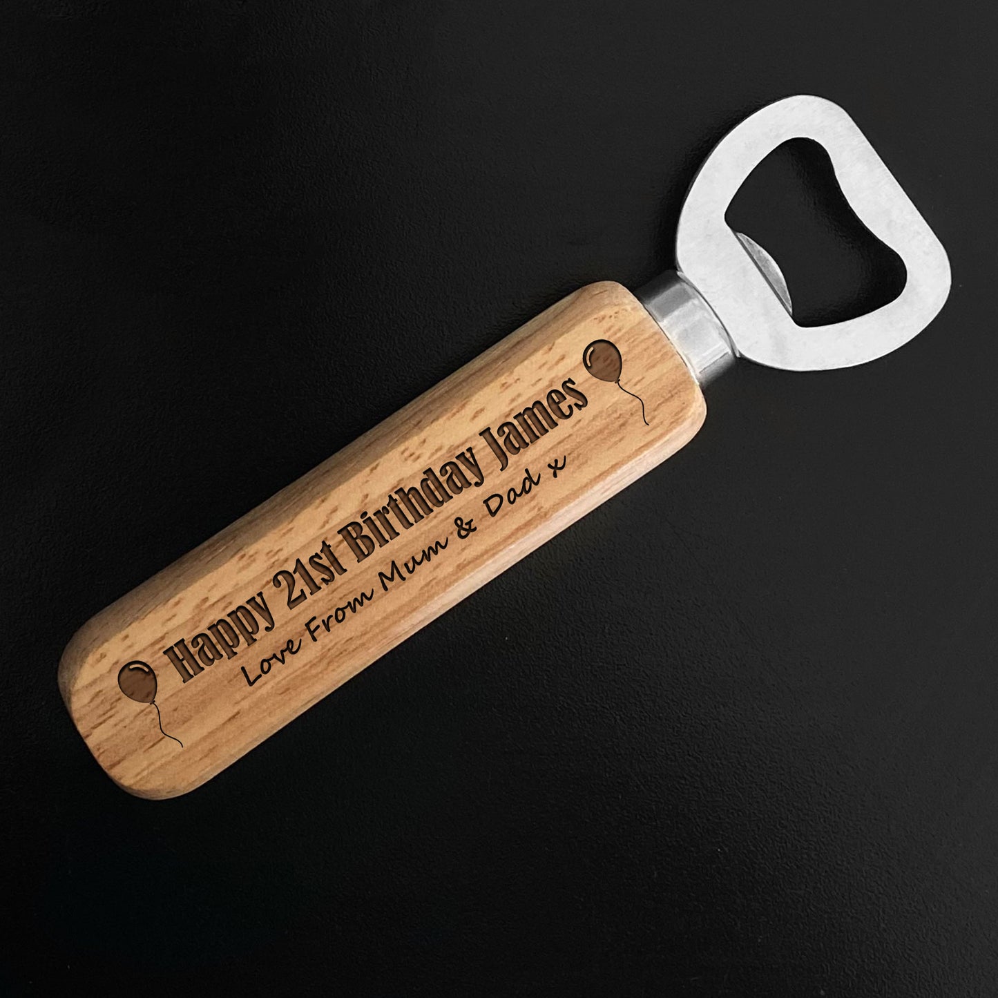 Personalised 18th 21st 30th 50th Birthday Wooden Bottle Opener