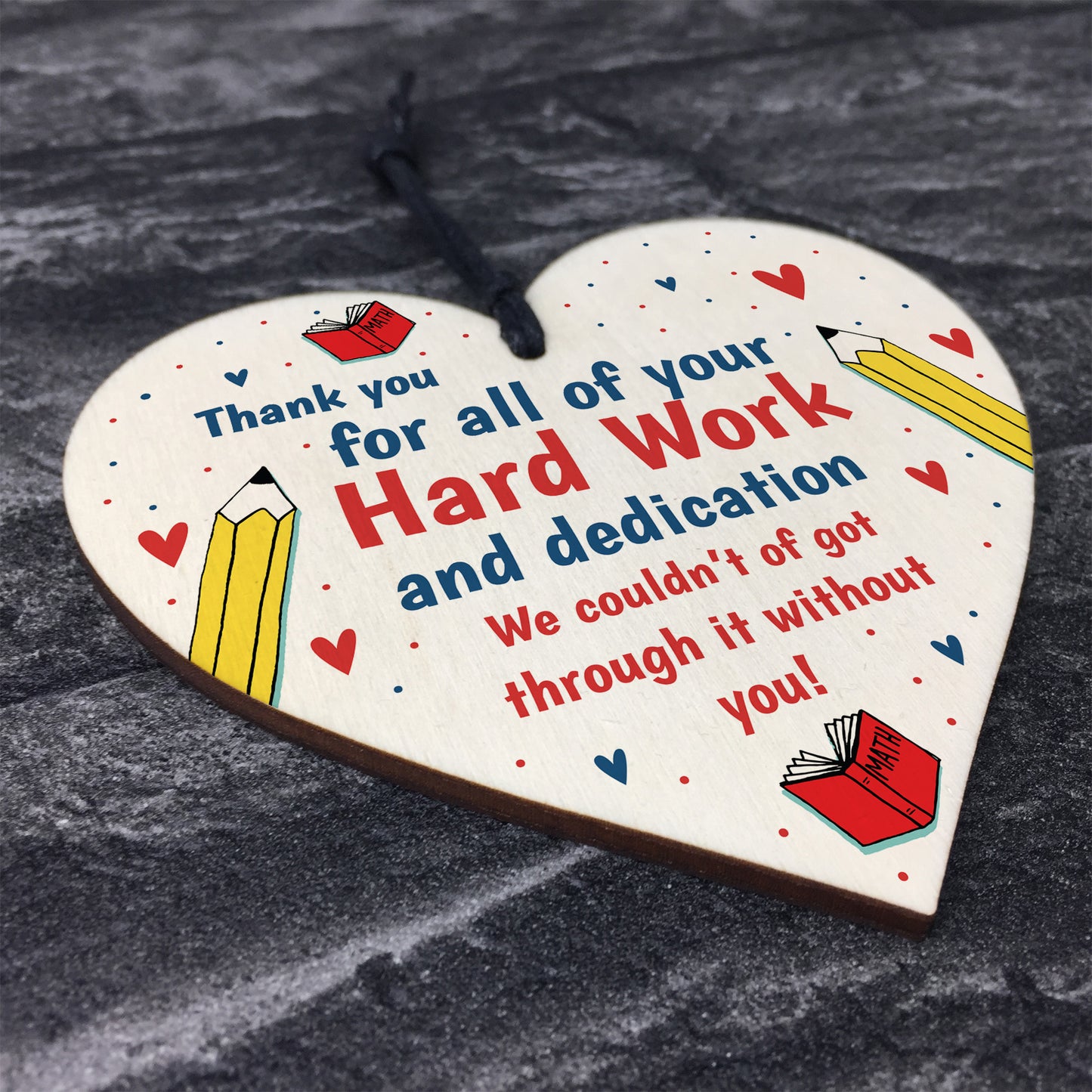 Special Thank You Gift For Teacher Teaching Assistant Wood Heart