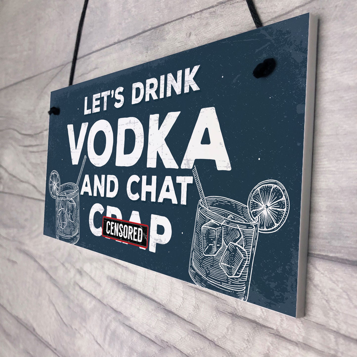 Funny Lets Drink Vodka Alcohol Gift Man Cave Home Bar Plaque