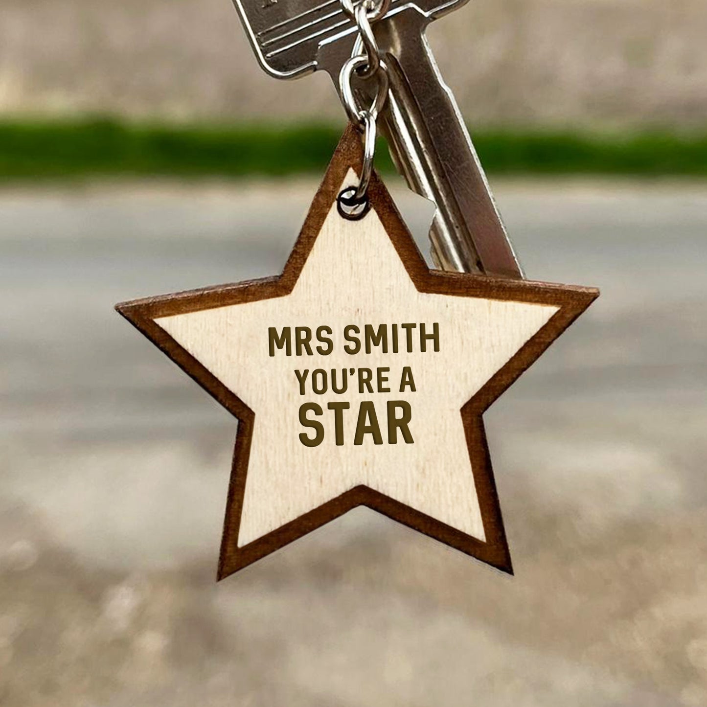 eacher Appreciation Gifts Personalised Wood Keyring Thank You