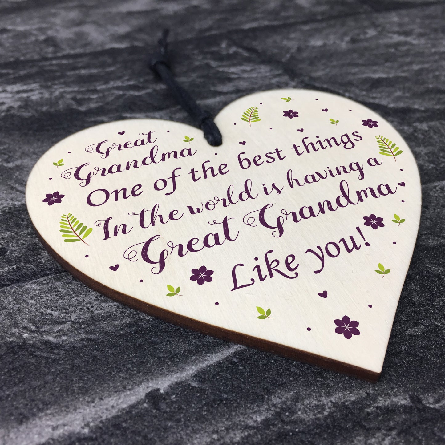 Great Grandma Gift For Birthday Xmas Wood Heart Grandparent Gift