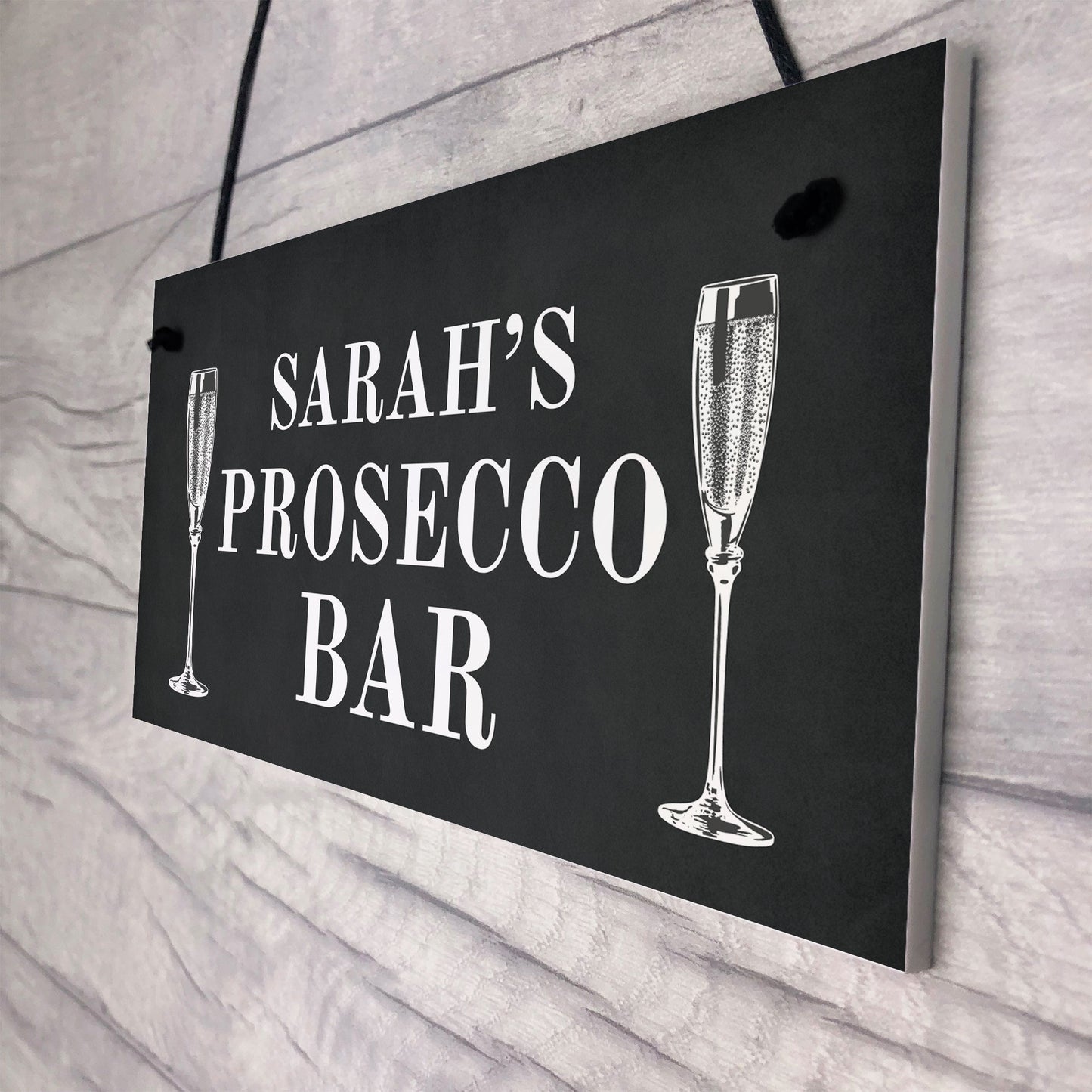 Prosecco Bar Sign Shabby Personalised Home Bar Garden Sign