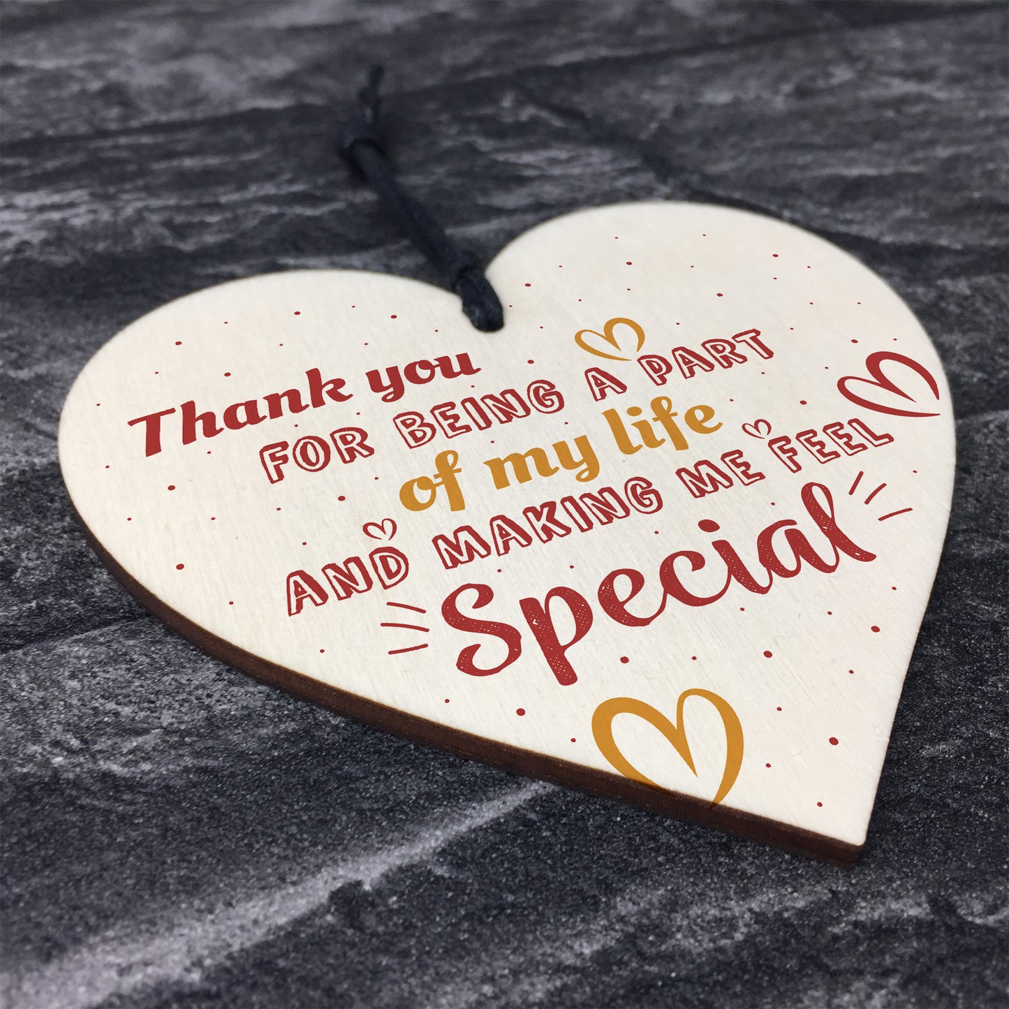 Thank You Colleague Teacher Friendship Gift Wooden Heart Plaque