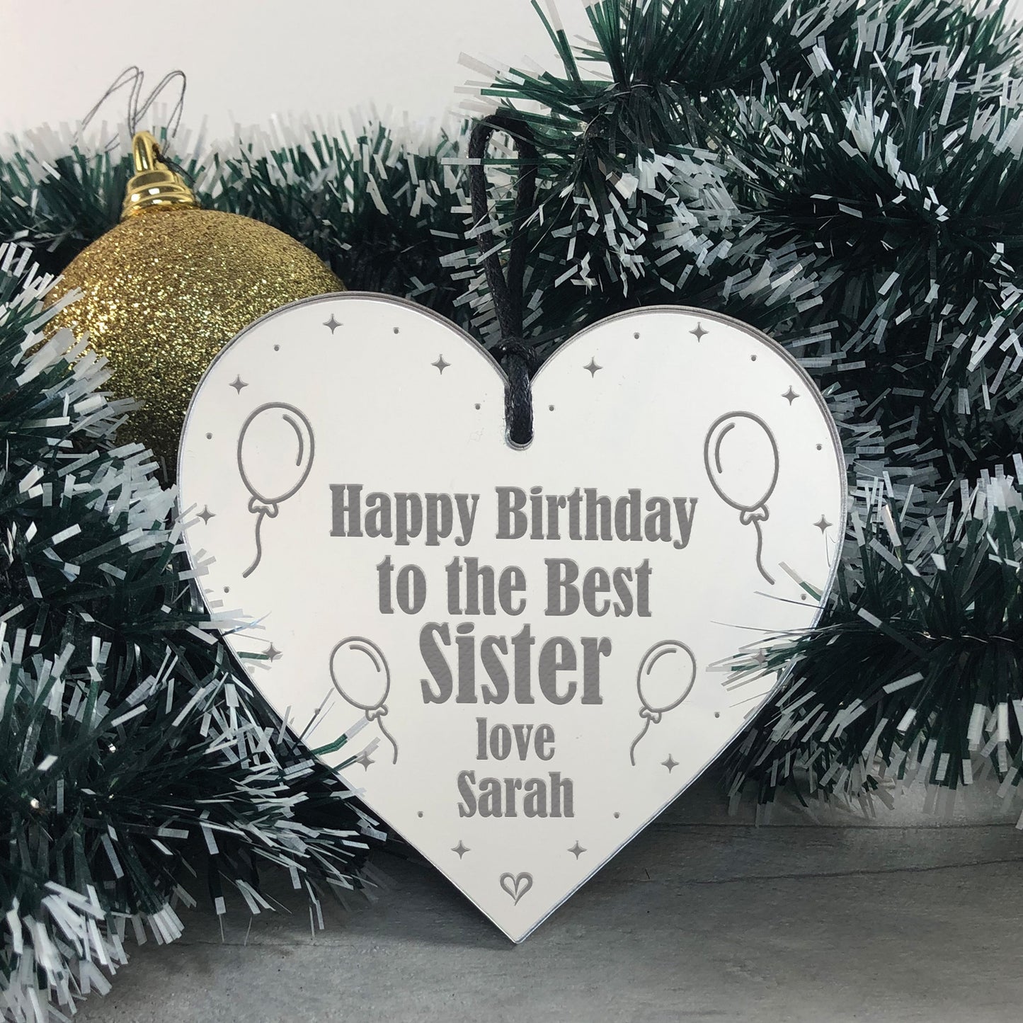 Best Sister Birthday Gift Personalised Engraved Heart Gift