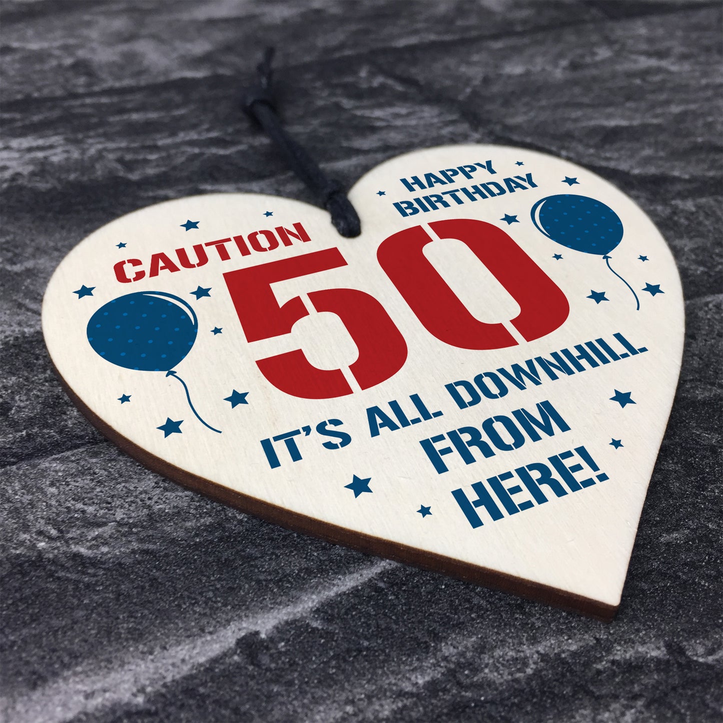 Funny 50th Birthday Gifts Novelty Wood Heart Gift For Him Her