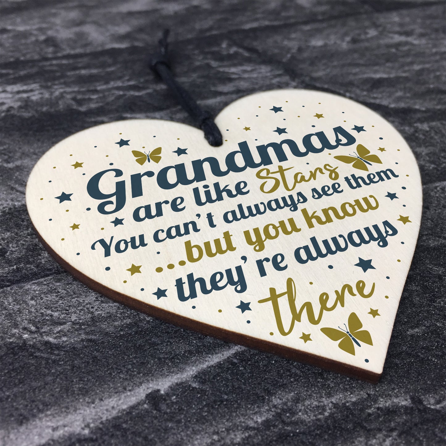 Grandma Gifts For Christmas Birthday Wood Heart Plaque Keepsake