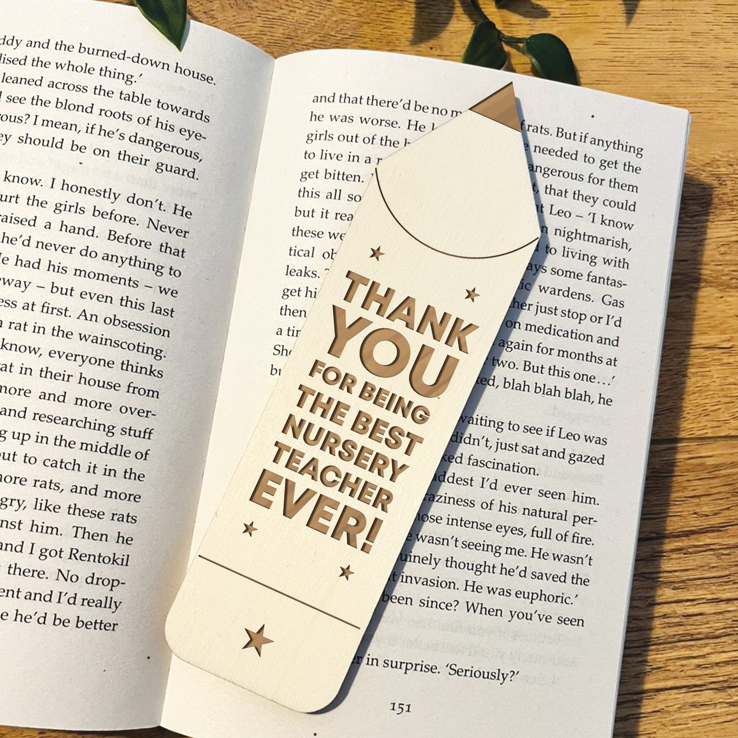 Nursery Teacher Gifts Wood Bookmark Thank You Gift For Him Her