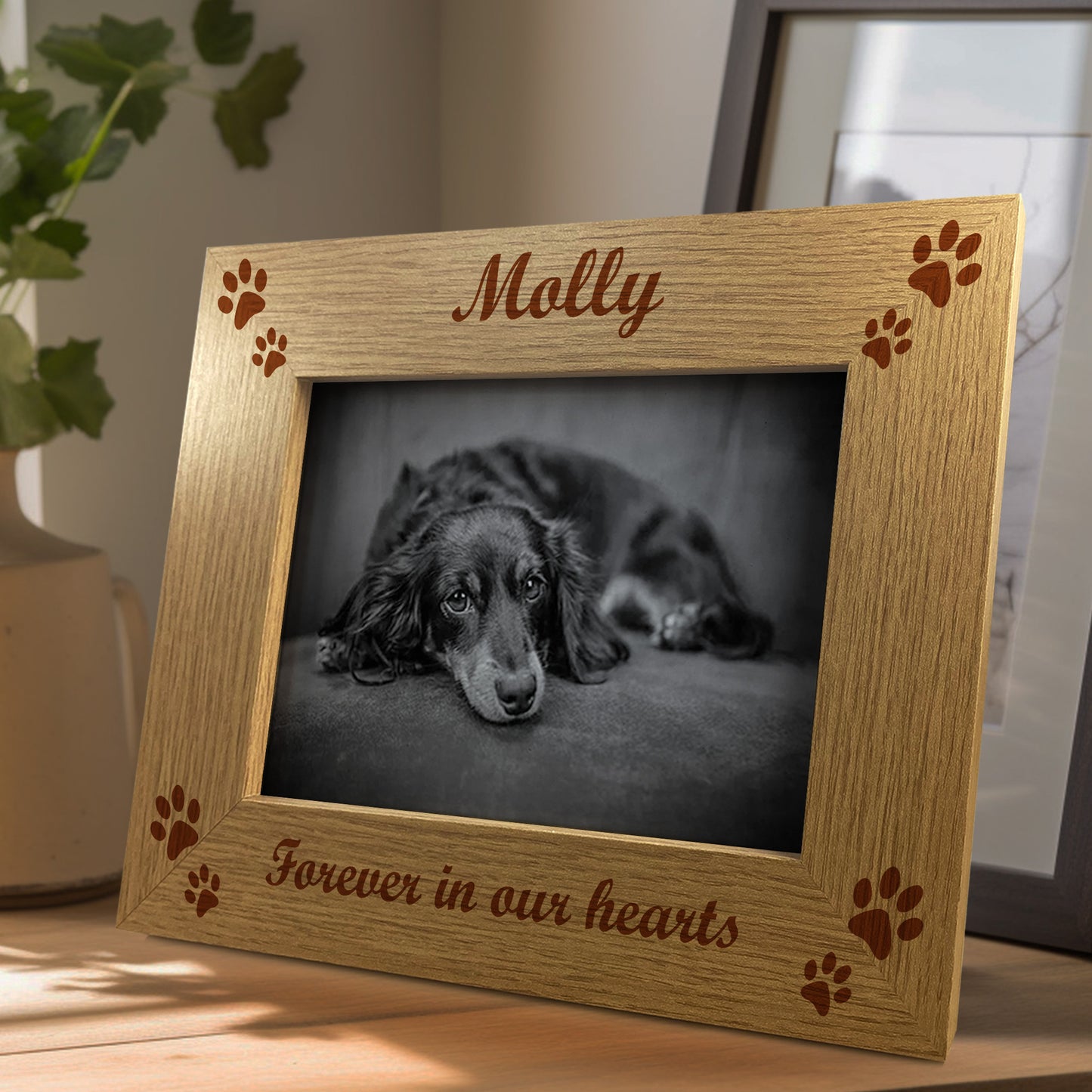 Personalised Forever In Our Hearts Photo Frame Dog Cat Memorial