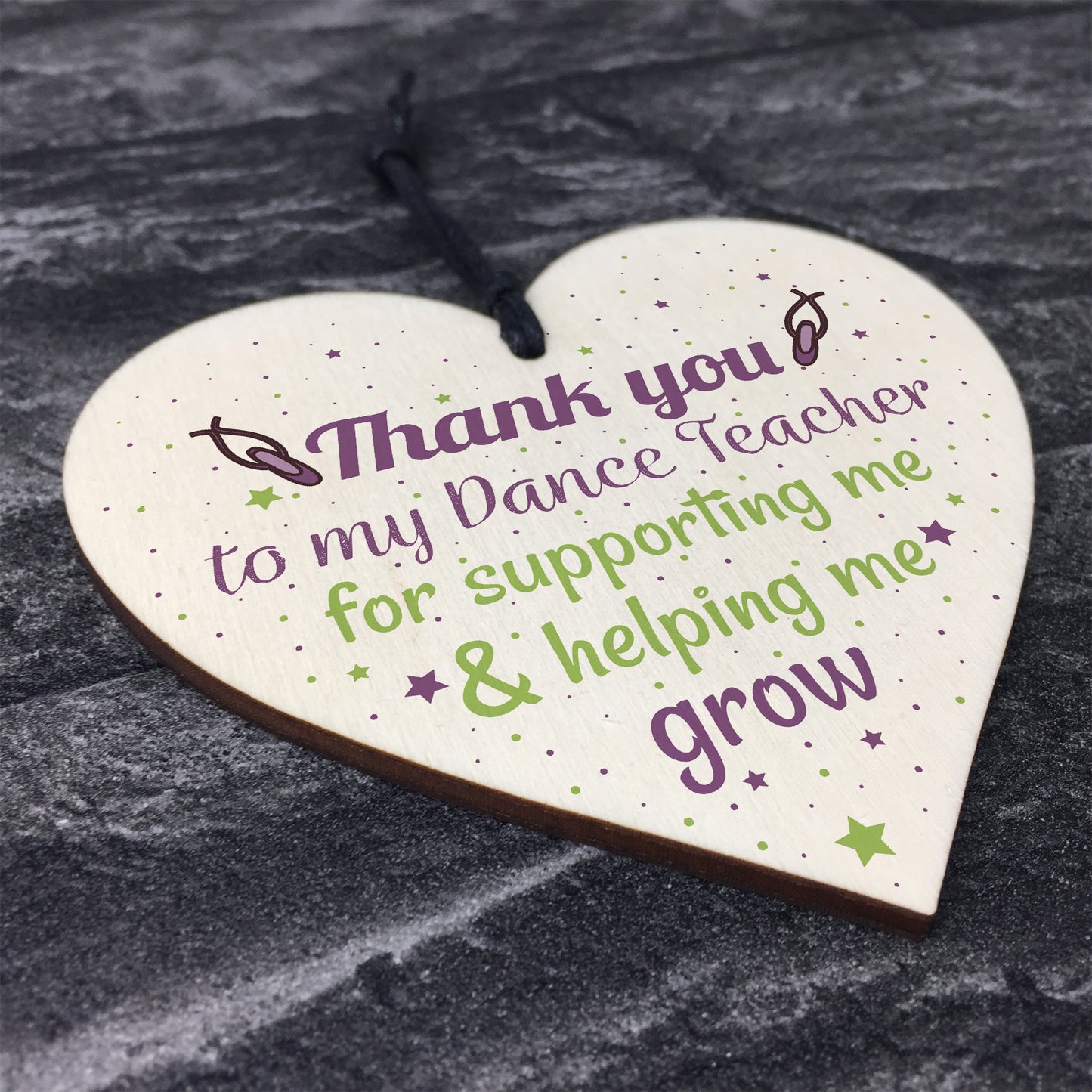 Dance Teacher Friendship Gift Wooden Heart Sign Thank You Gift