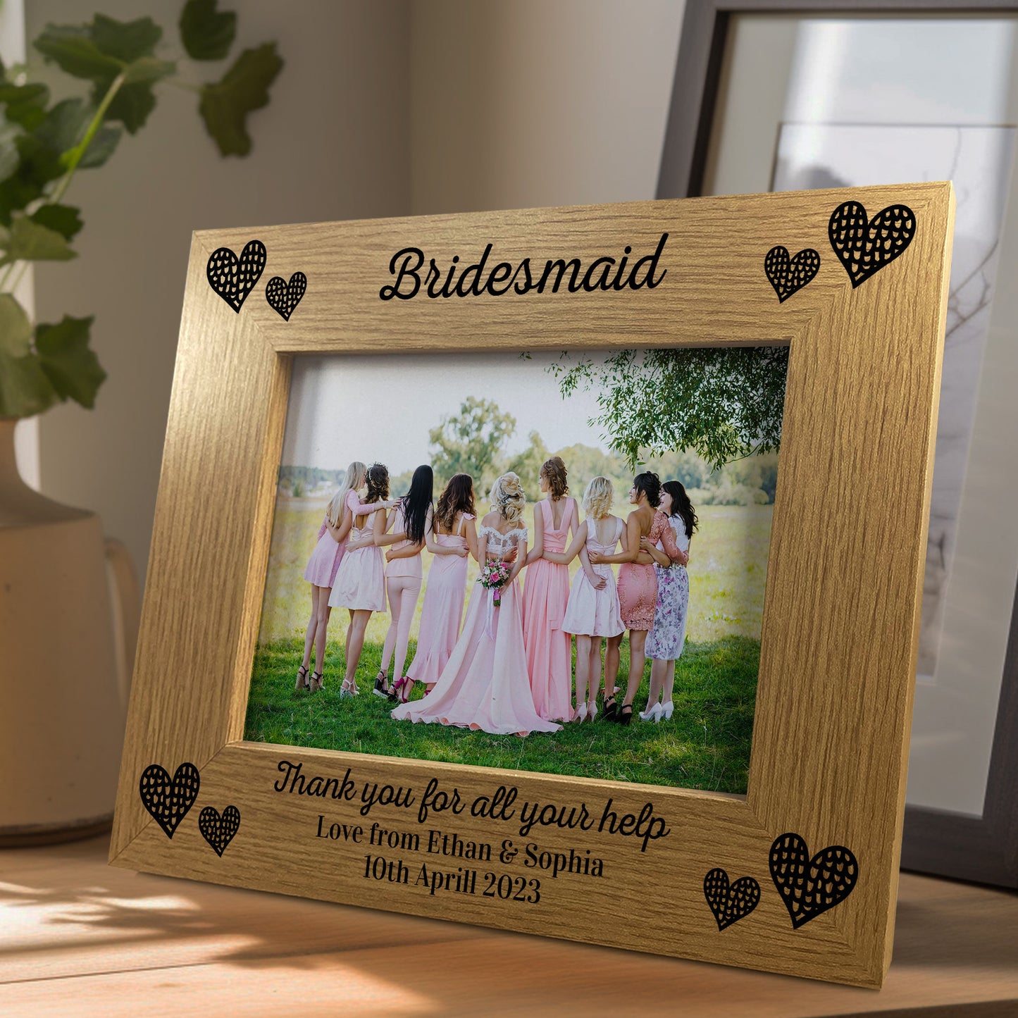 Personalised Gift For Bridesmaid Photo Frame Thank You Gift