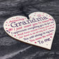 Cute Grandma Wooden Heart Nan Birthday Christmas Gifts