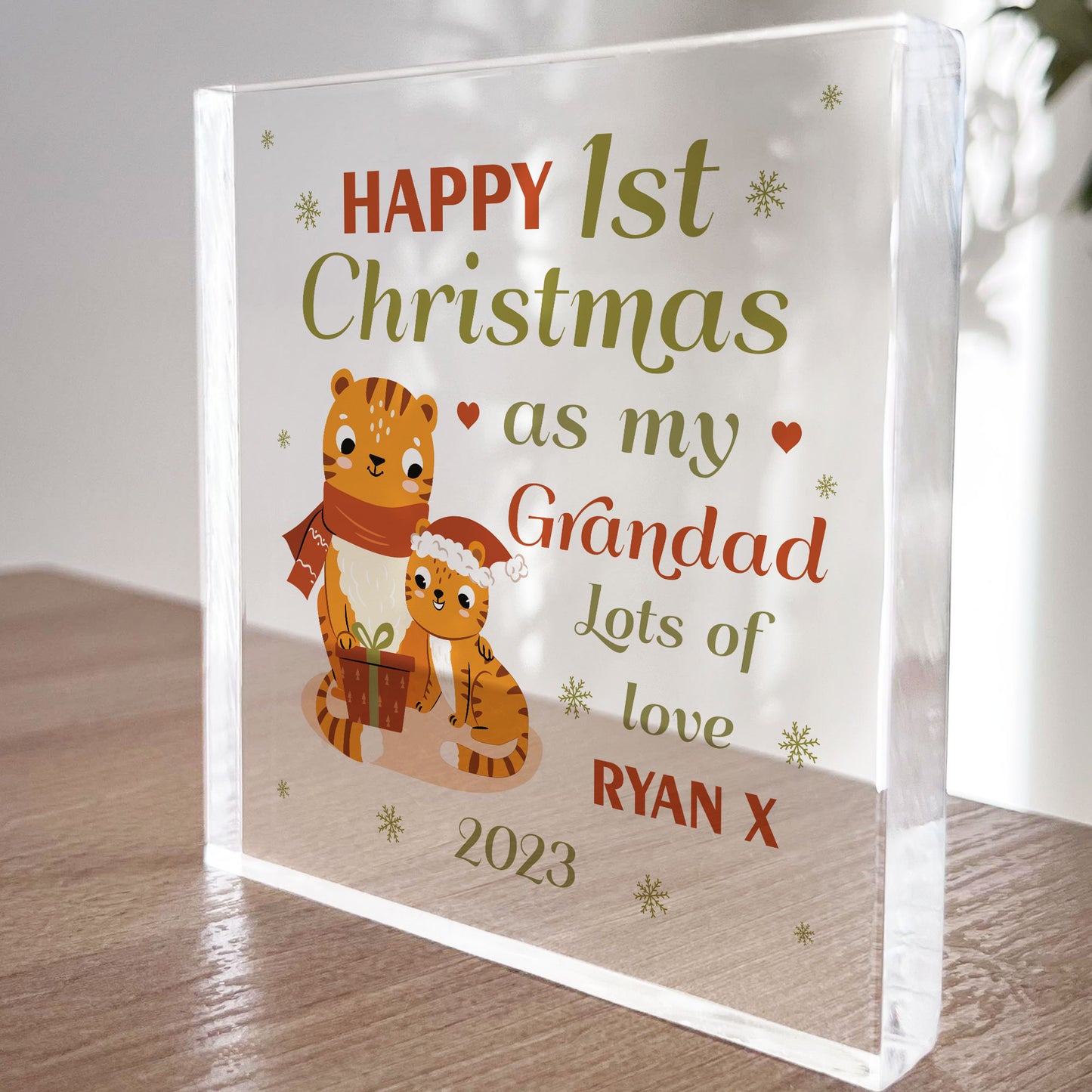 1st Christmas As My Grandad Gift Personalised Plaque Gift