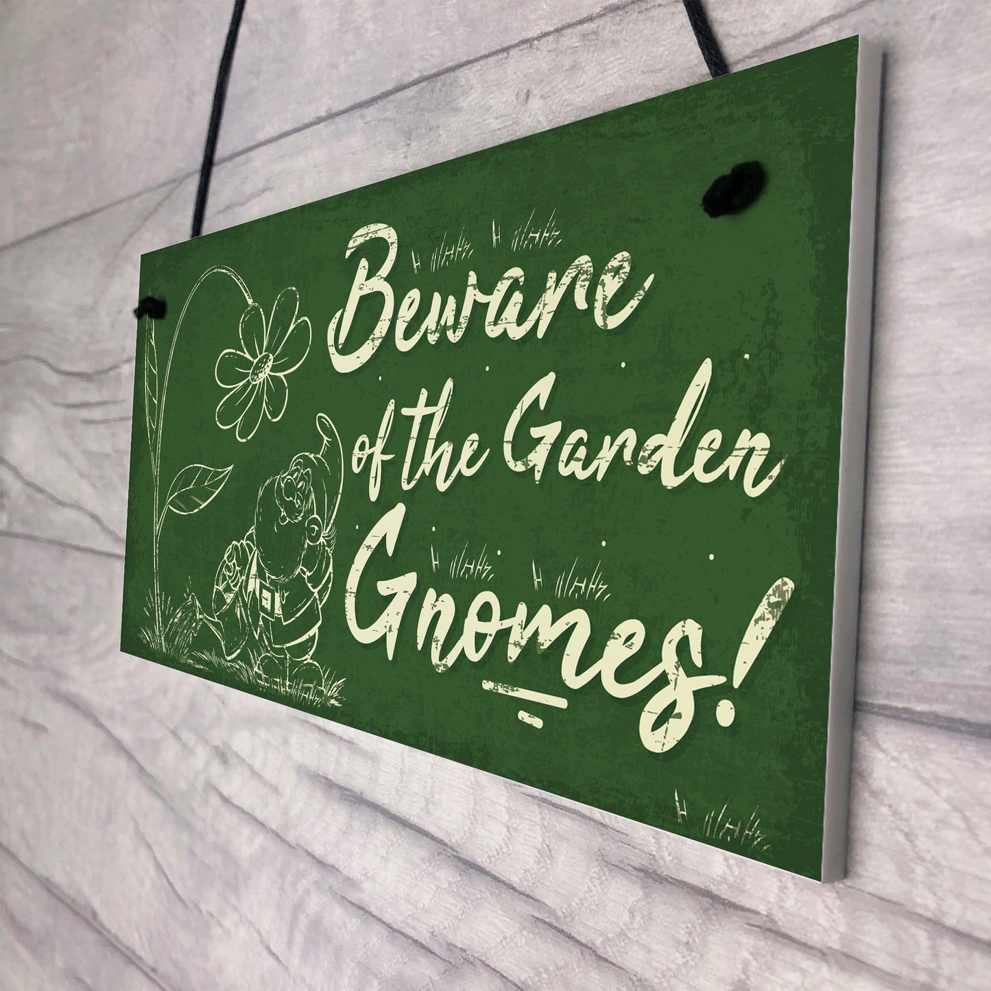 Beware Of The Gnomes Garden Wall Hanging Sign Plaque Shed Door