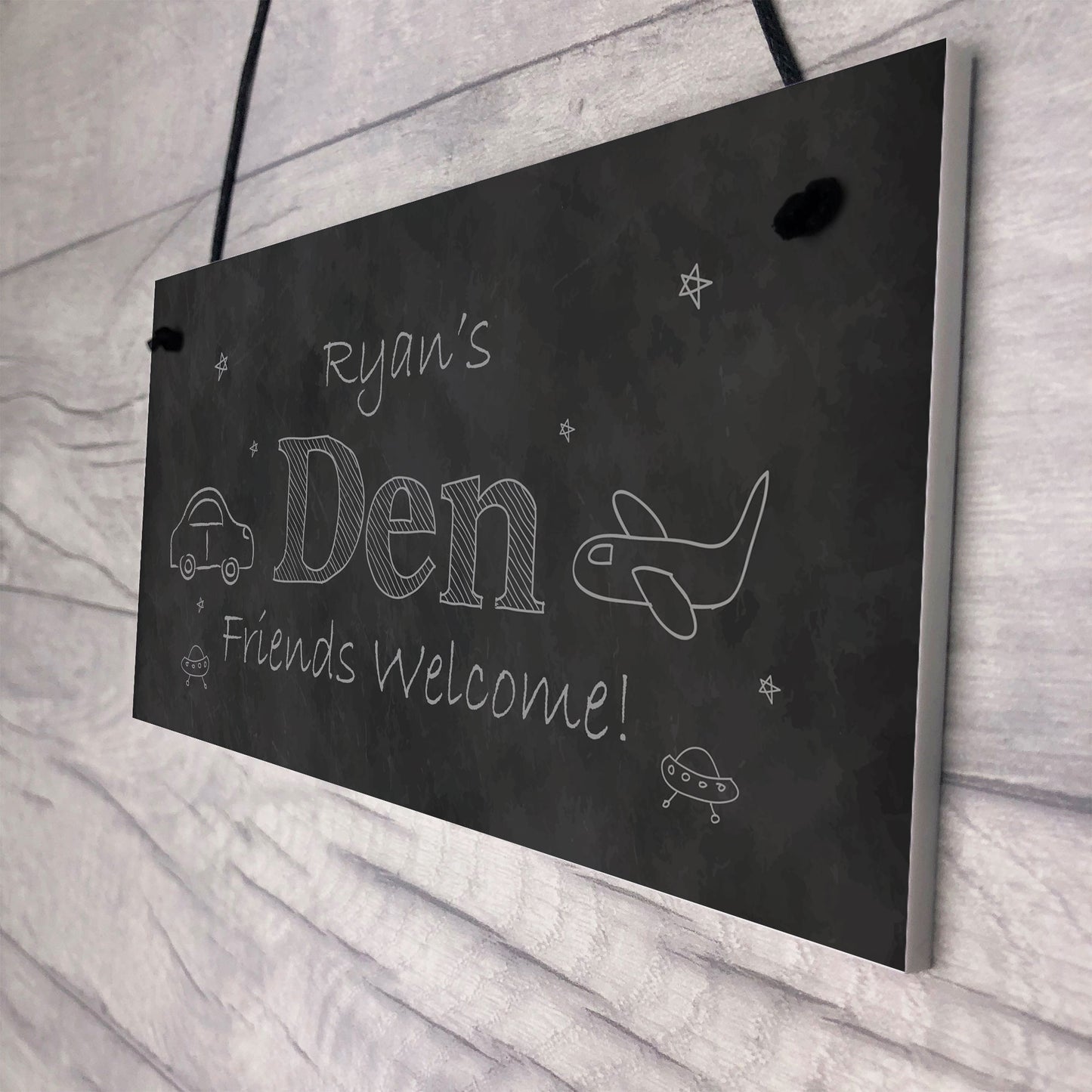 Chalkboard Effect PERSONALISED Den Sign For Playroom House