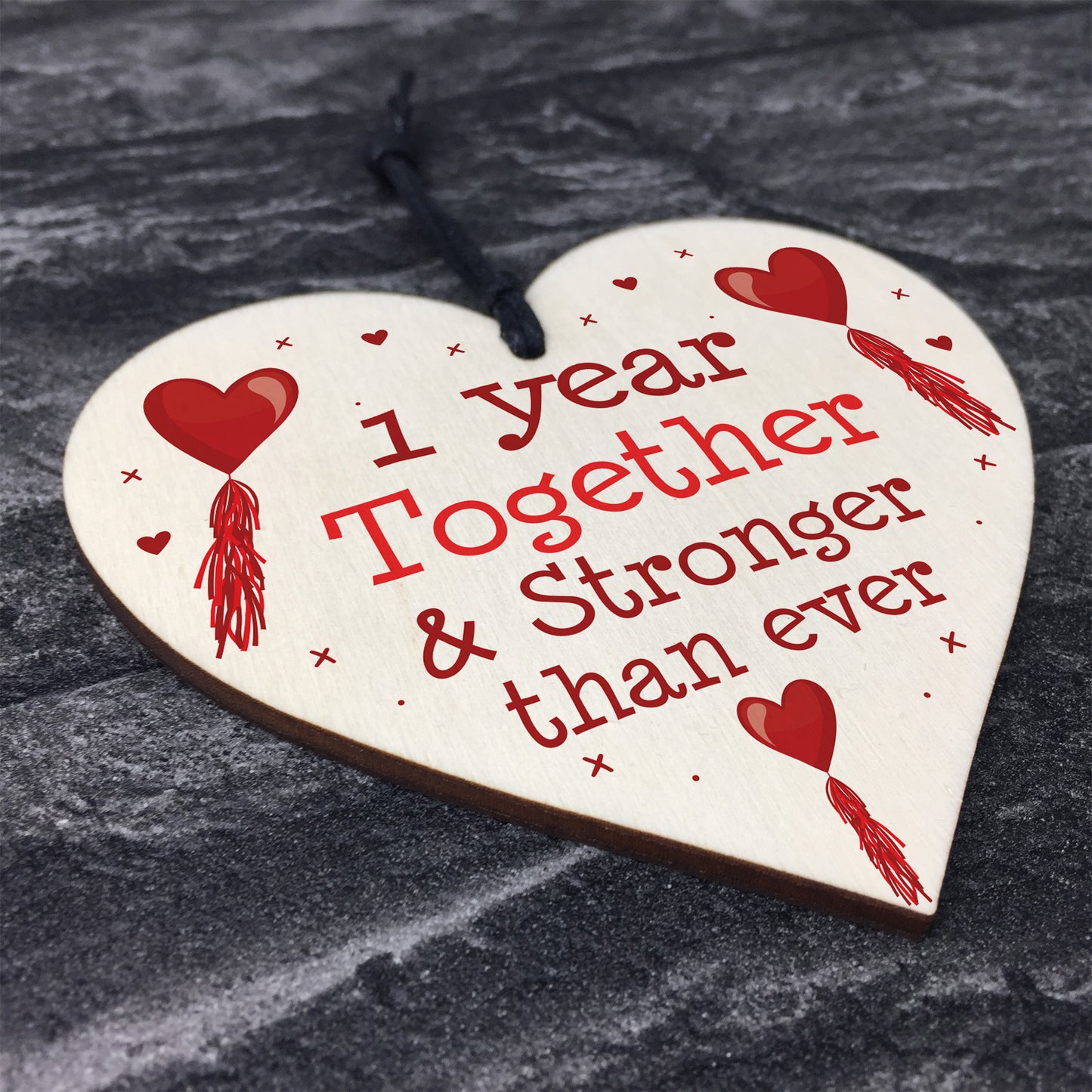 1st Anniversary Gift Wood Heart Perfect Gift For Husband Wife