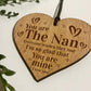 Nan Nanny Gift Engraved Oak Wooden Heart Sign Birthday Gift