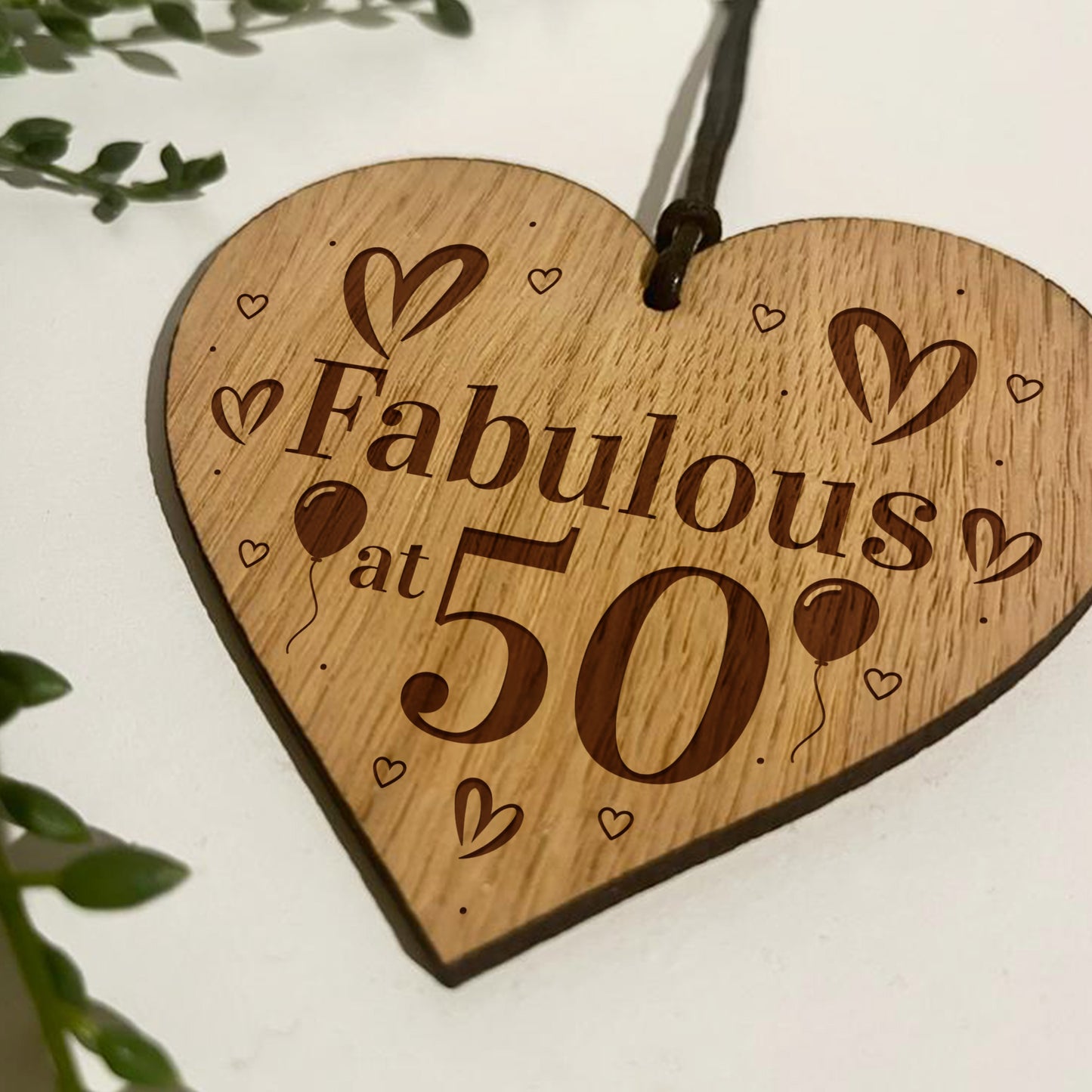 50th Birthday Gift For Her Engraved Wood Oak Plaque Gift For Mum
